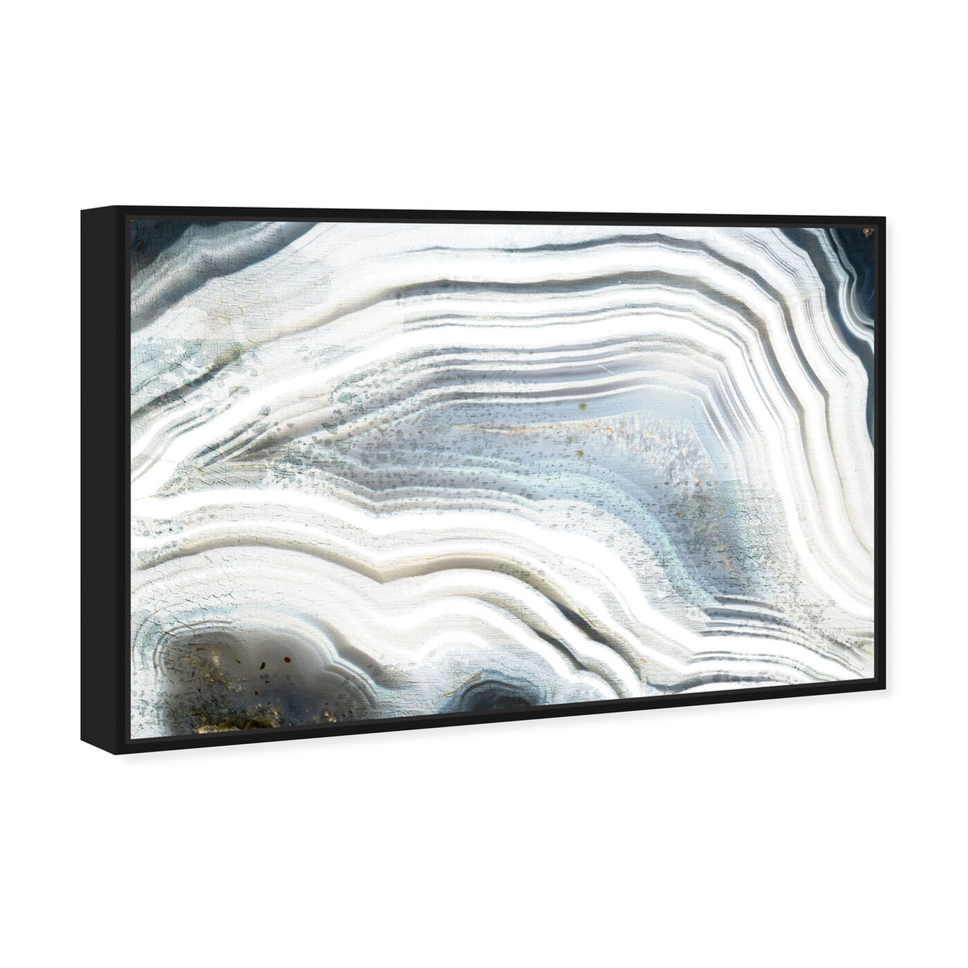 Angled view of Marea Agate featuring abstract and crystals art.