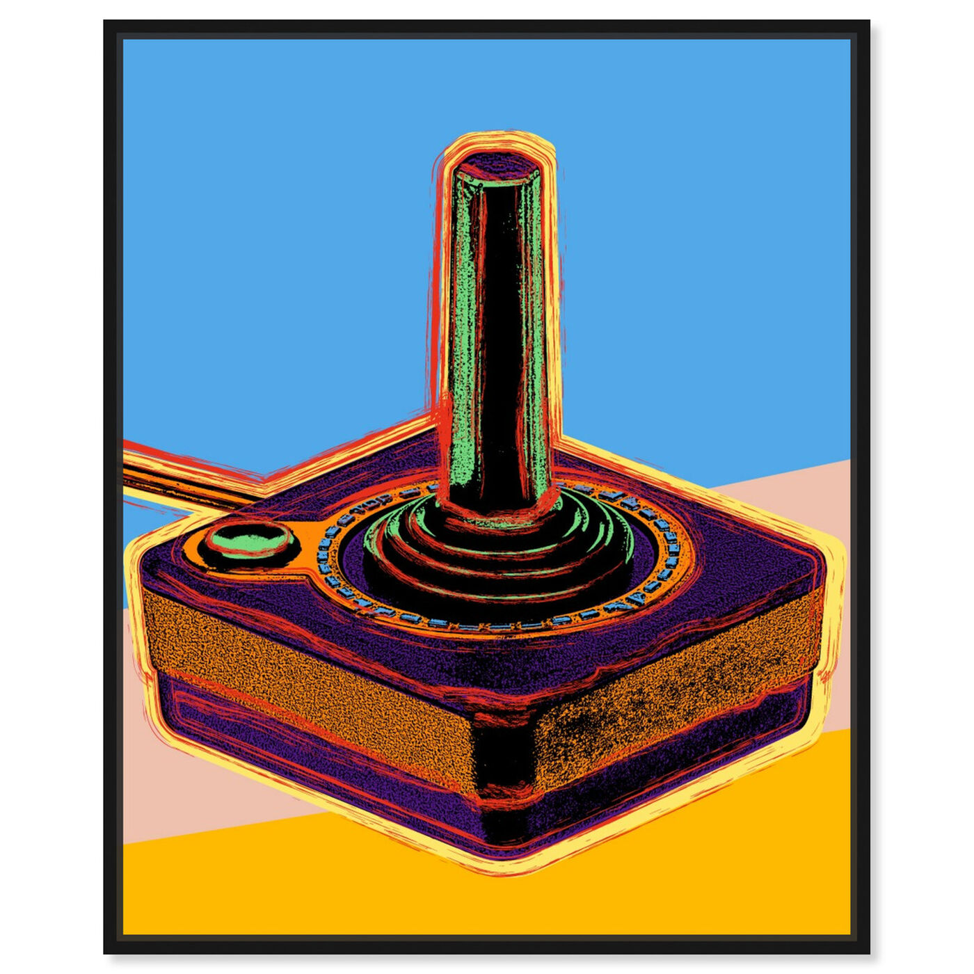 Front view of Warhol style Joystick featuring entertainment and hobbies and video games art.