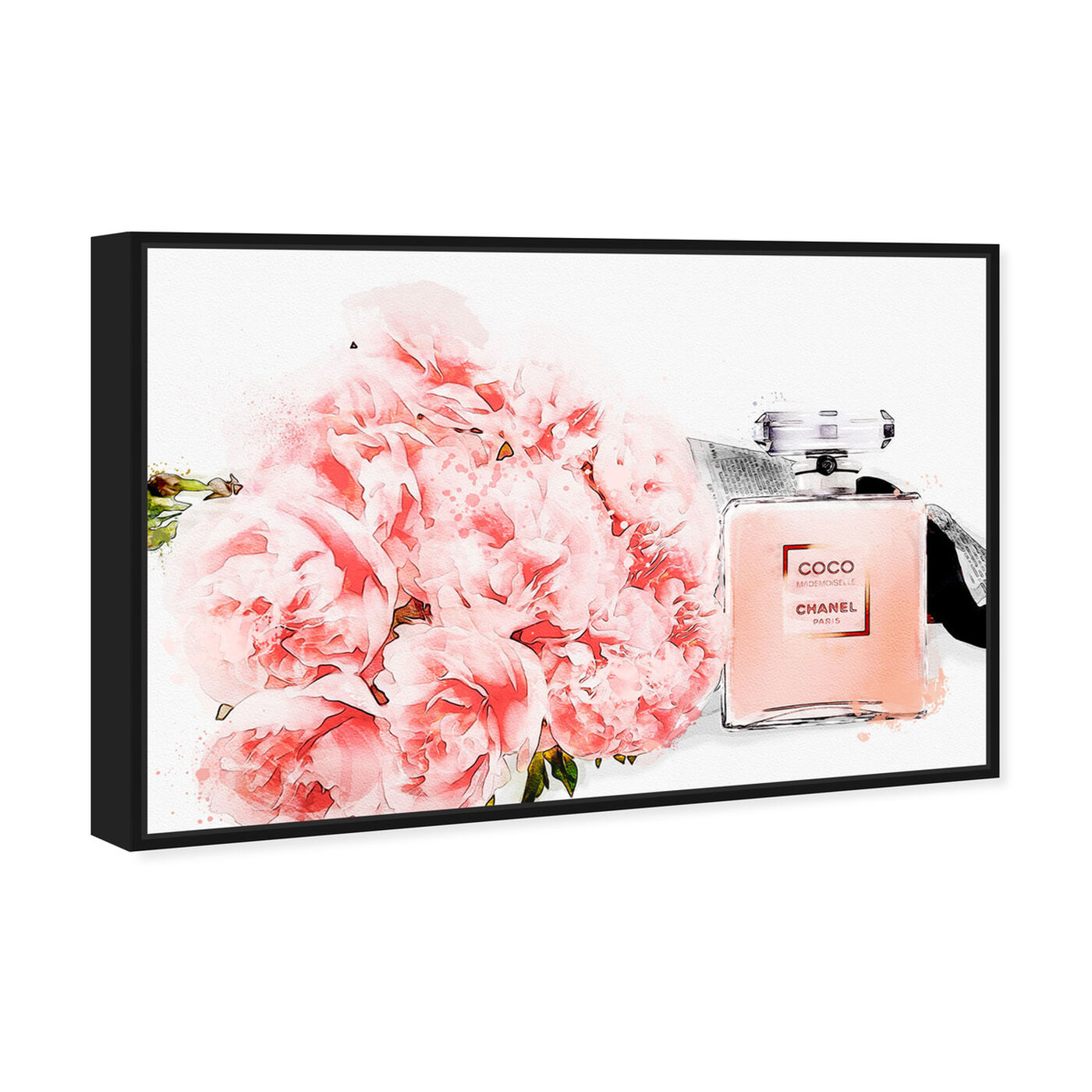 Angled view of Flowers and Perfume Glam featuring fashion and glam and perfumes art.
