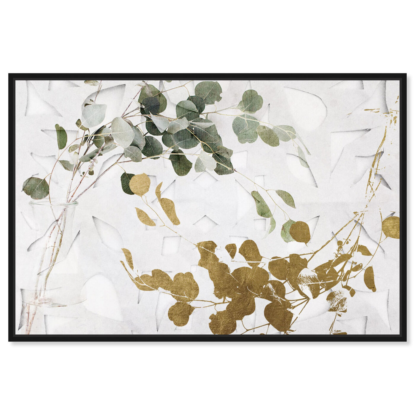 Front view of Golden Leaves featuring floral and botanical and botanicals art.