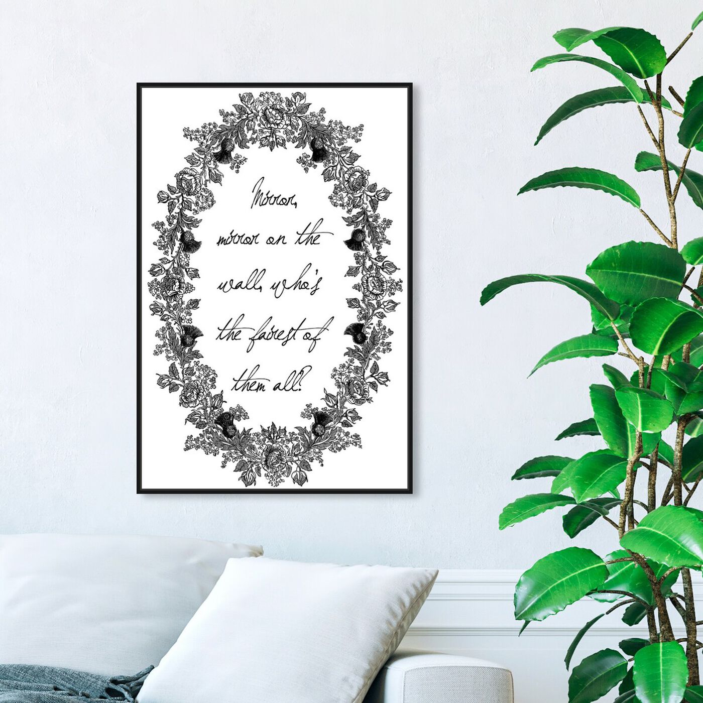 Hanging view of Mirror Mirror Inverted II featuring typography and quotes and beauty quotes and sayings art.