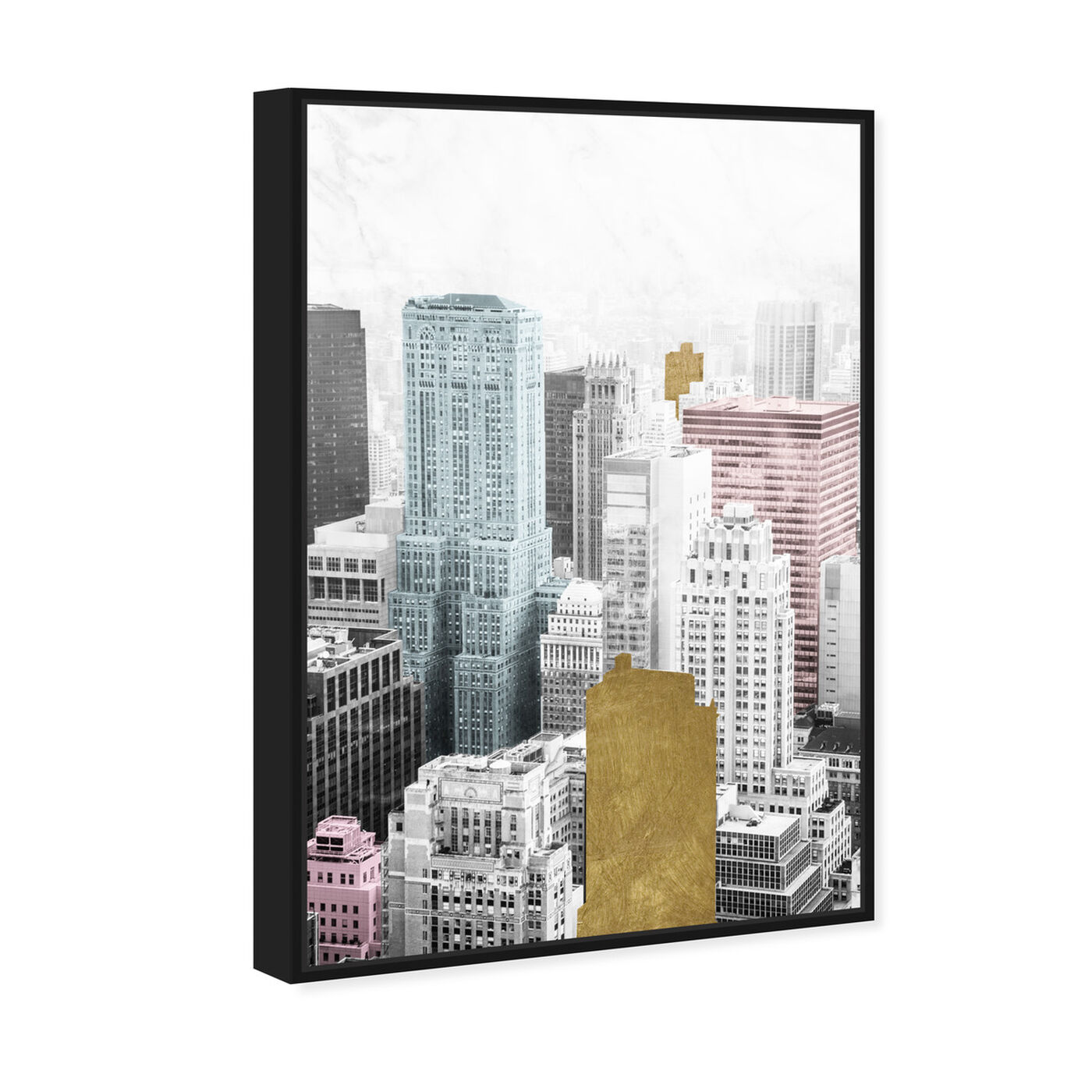 Angled view of Bright City and Gold featuring cities and skylines and united states cities art.