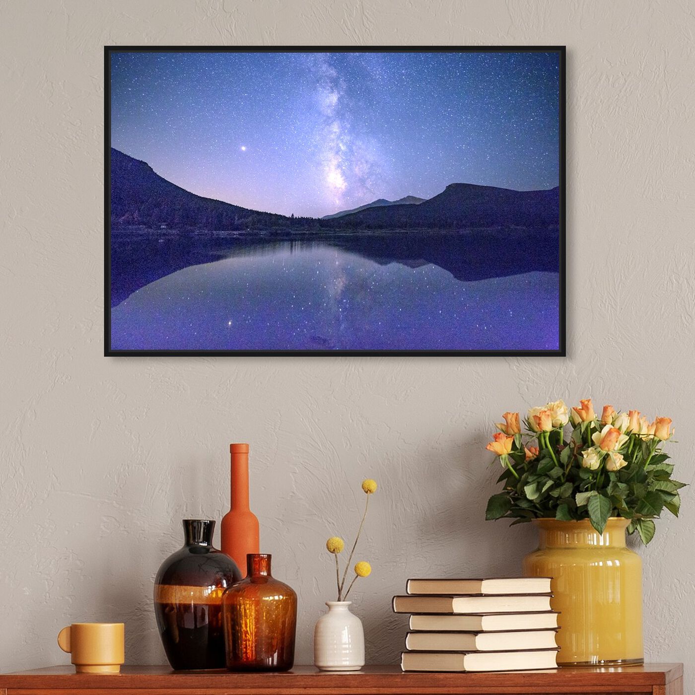 Hanging view of Curro Cardenal - Starry Night featuring nature and landscape and mountains art.