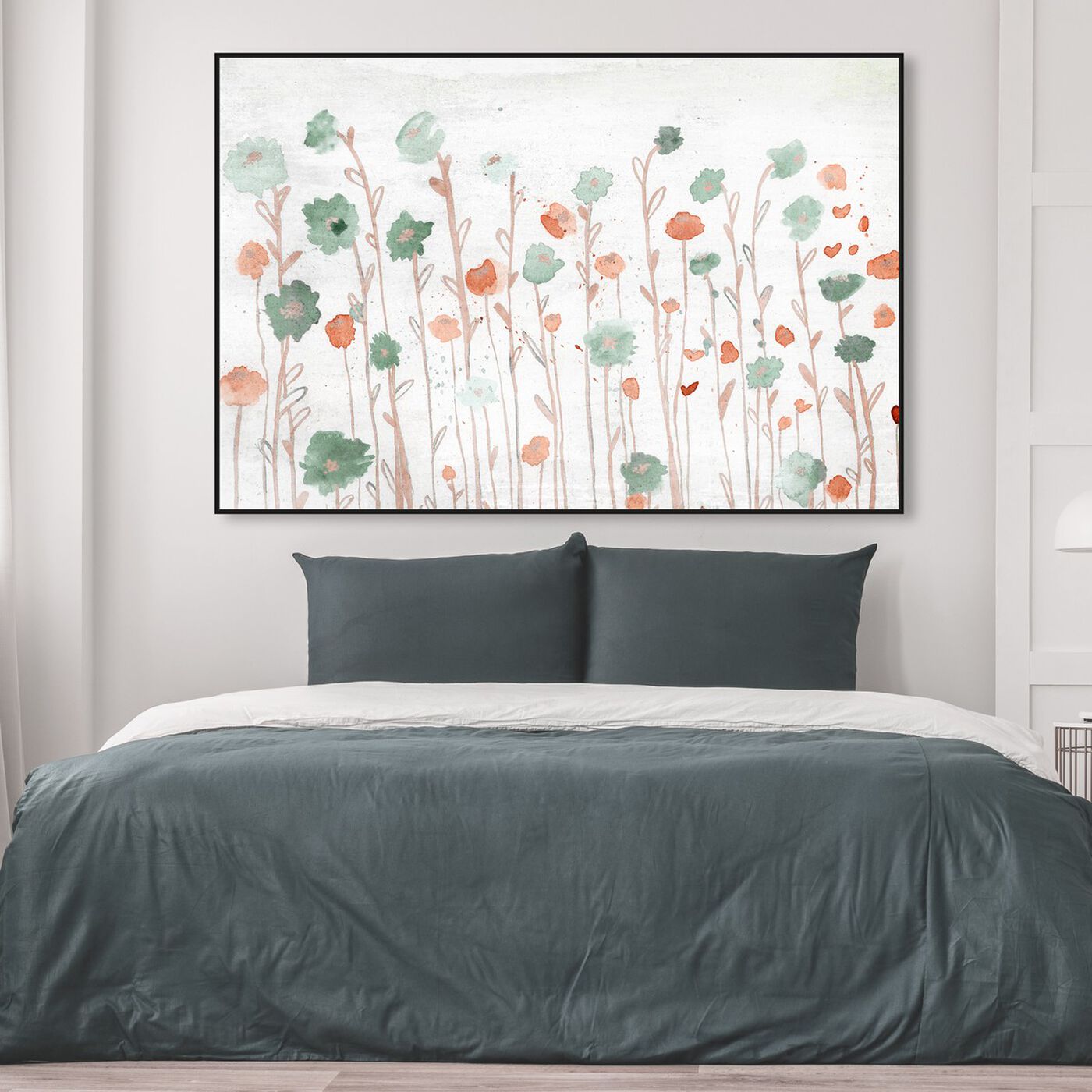 Hanging view of Beautiful Growth Orange featuring floral and botanical and florals art.