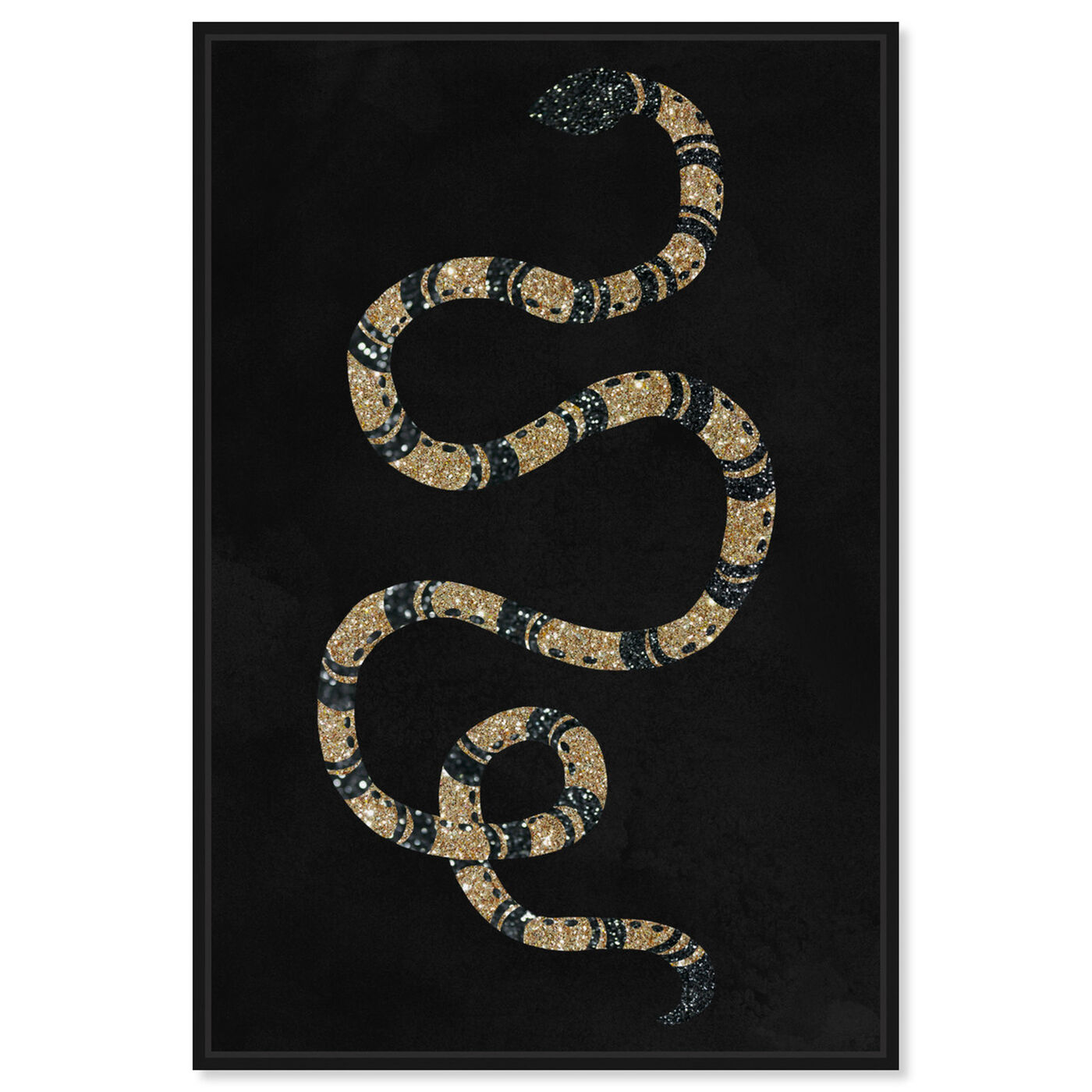 Front view of Ebony Snake featuring animals and zoo and wild animals art.
