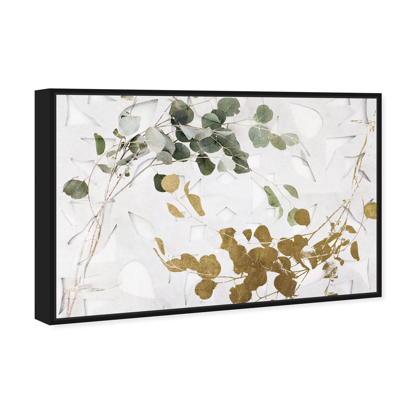 Angled view of Golden Leaves featuring floral and botanical and botanicals art.