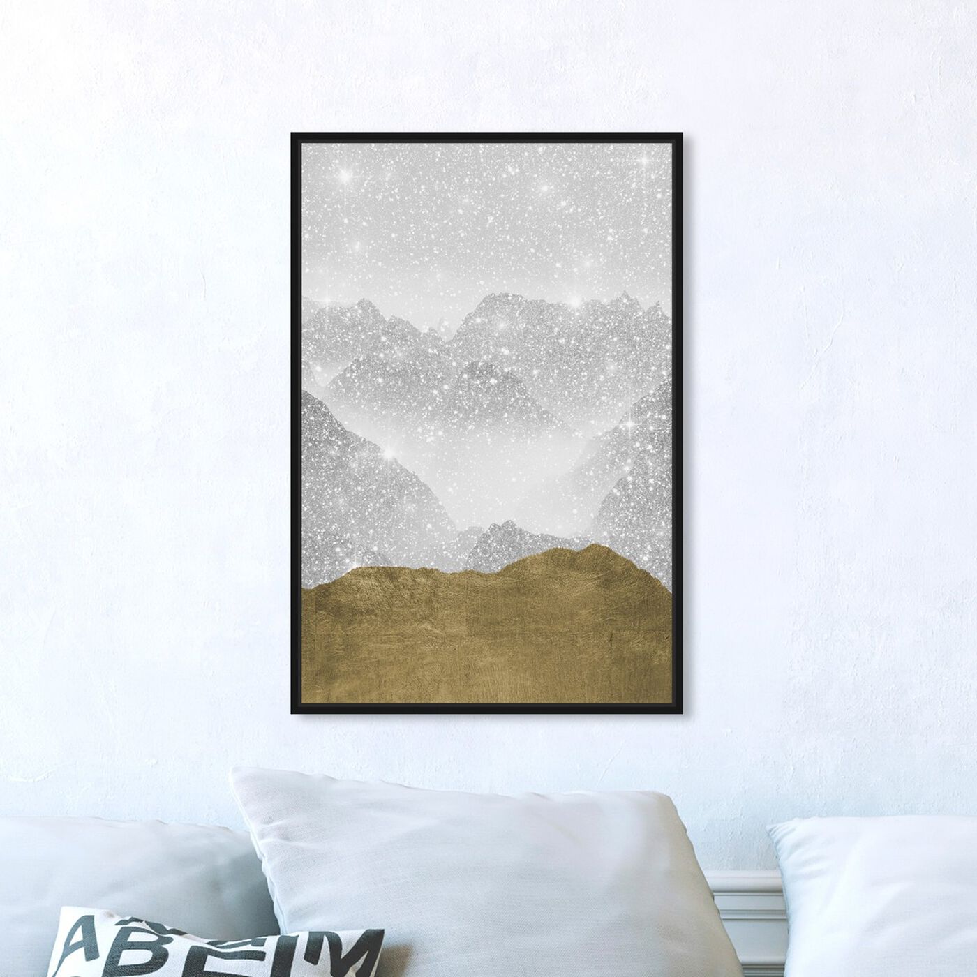 Hanging view of Gold Mountain featuring abstract and textures art.