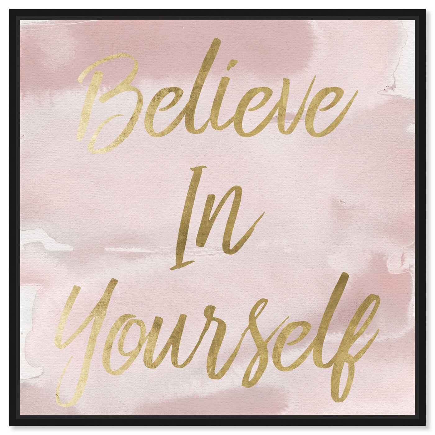 Front view of Believe in Yourself Smokey featuring typography and quotes and inspirational quotes and sayings art.