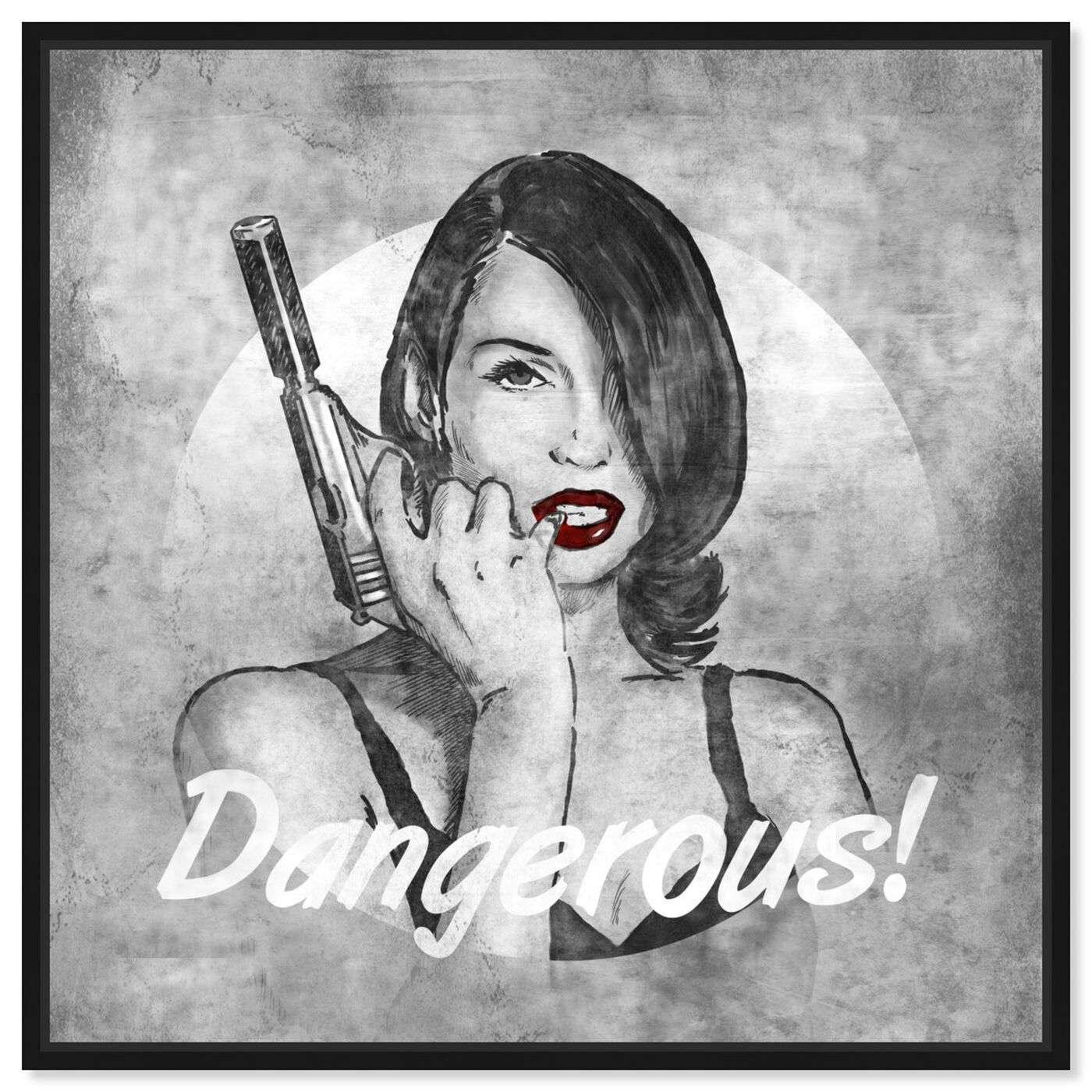 Front view of She's Dangerous featuring fashion and glam and lips art.