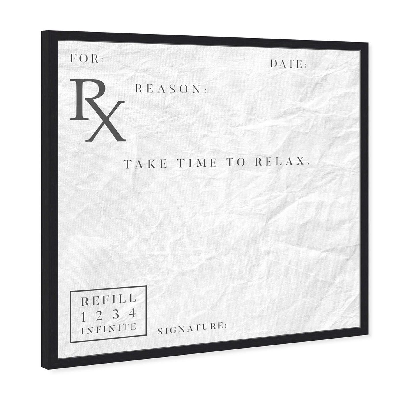 Angled view of Take Time To Relax featuring typography and quotes and funny quotes and sayings art.