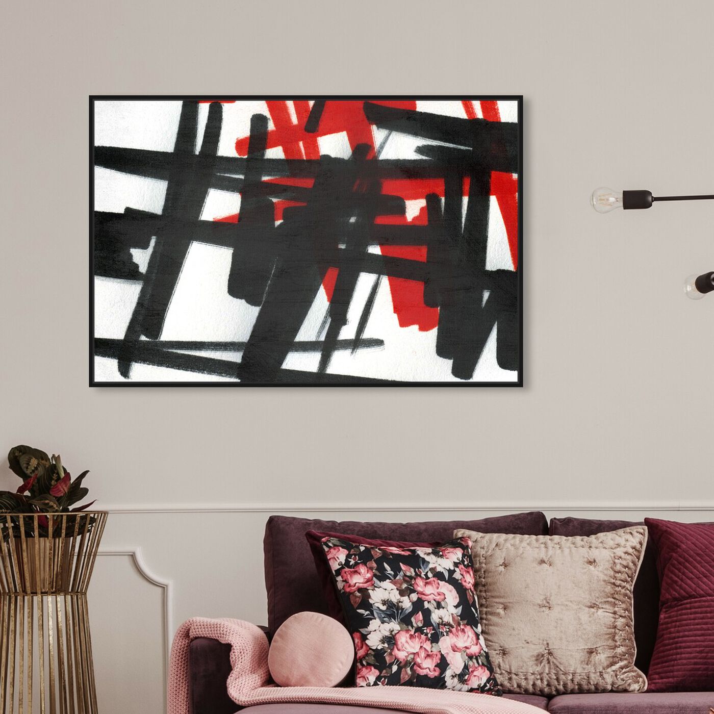 Hanging view of Superb Days featuring abstract and paint art.