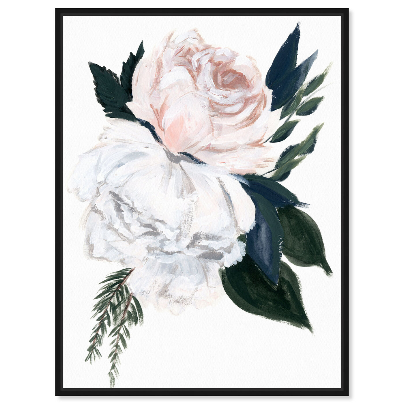 Front view of Rustic Peony Bouquet featuring floral and botanical and florals art.