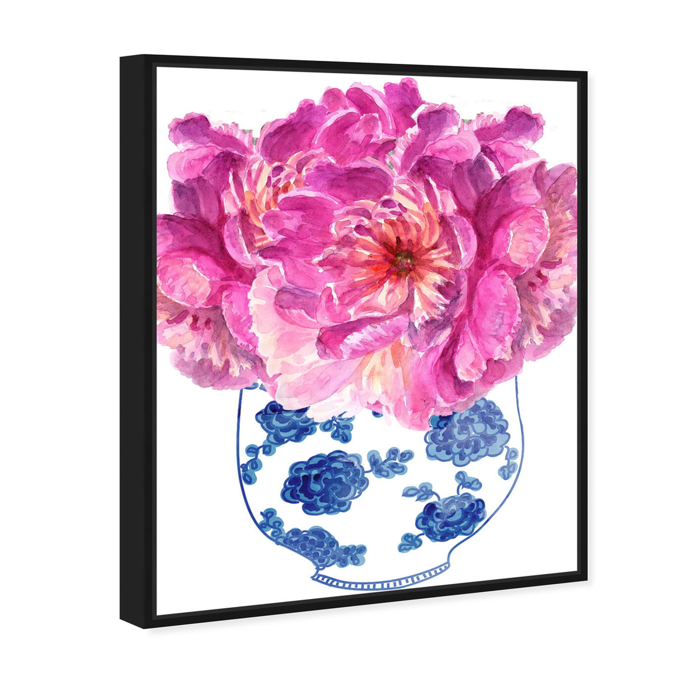 Angled view of Morning Peonies featuring floral and botanical and florals art.