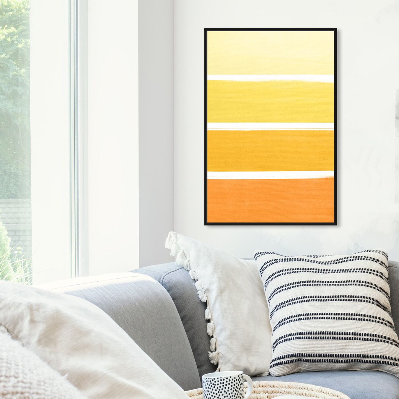 Hanging view of The Right Shade of Yellow featuring abstract and paint art.