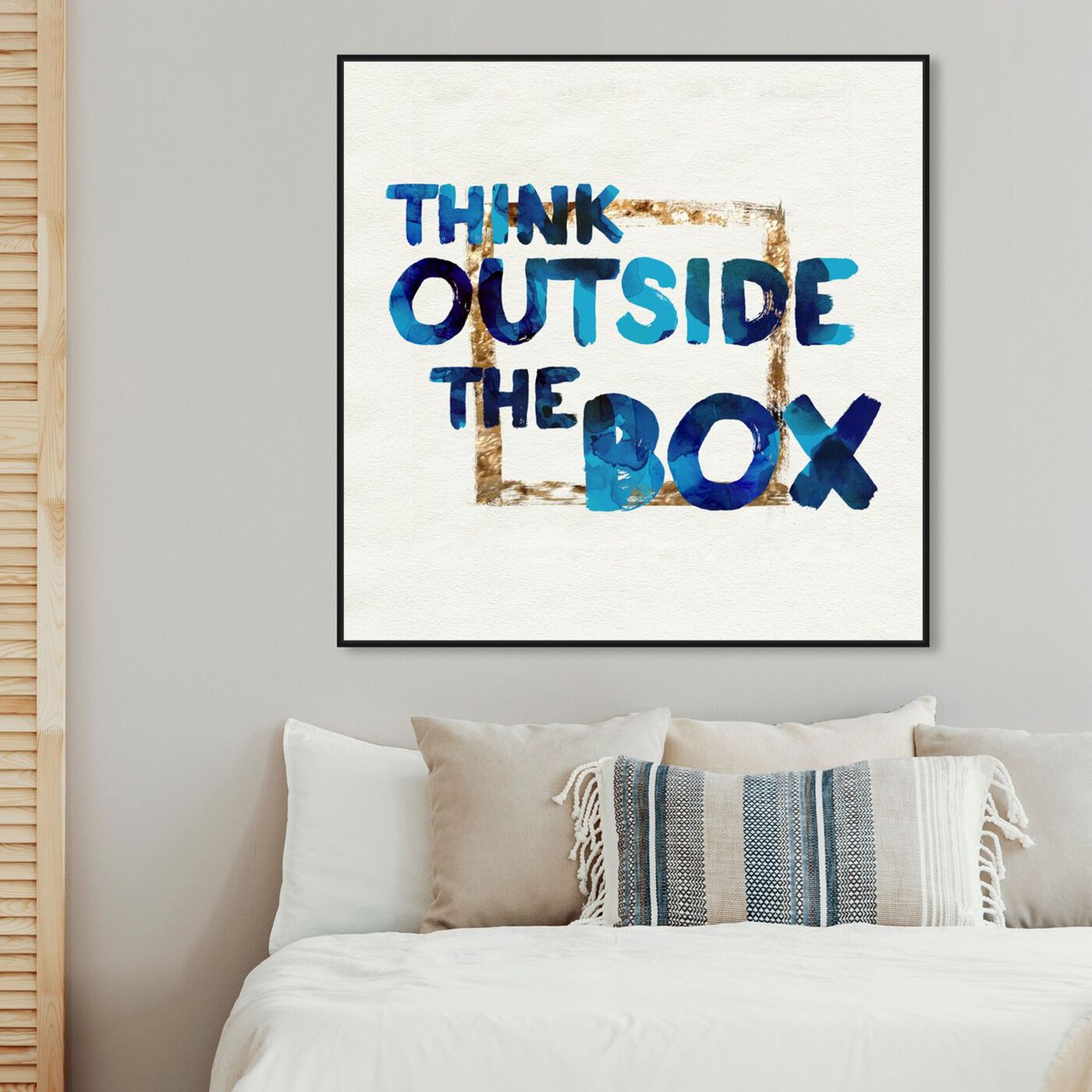 Hanging view of Think Outside featuring typography and quotes and motivational quotes and sayings art.