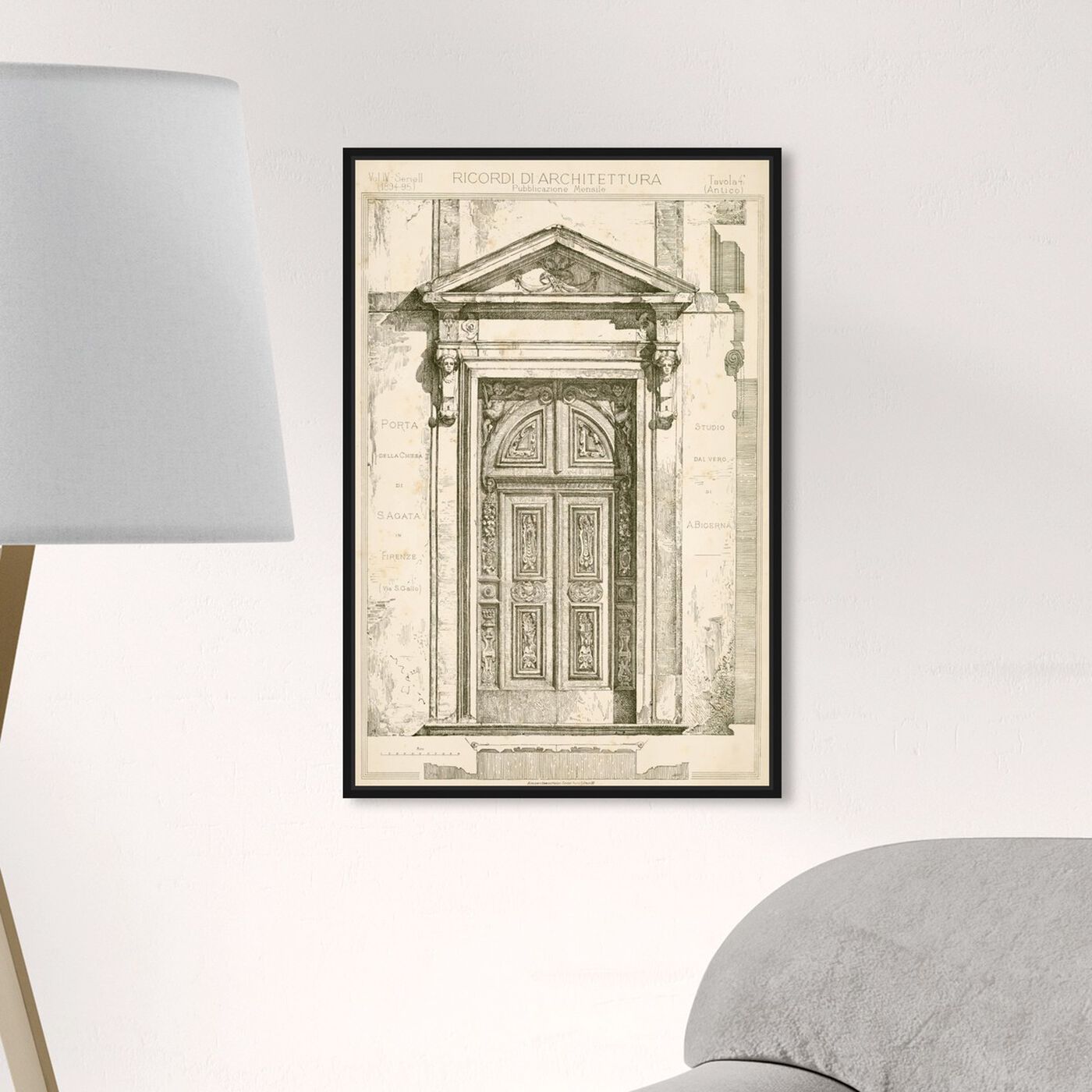 Hanging view of Porta Della Chiesa Di S Agata - The Art Cabinet featuring architecture and buildings and structures art.