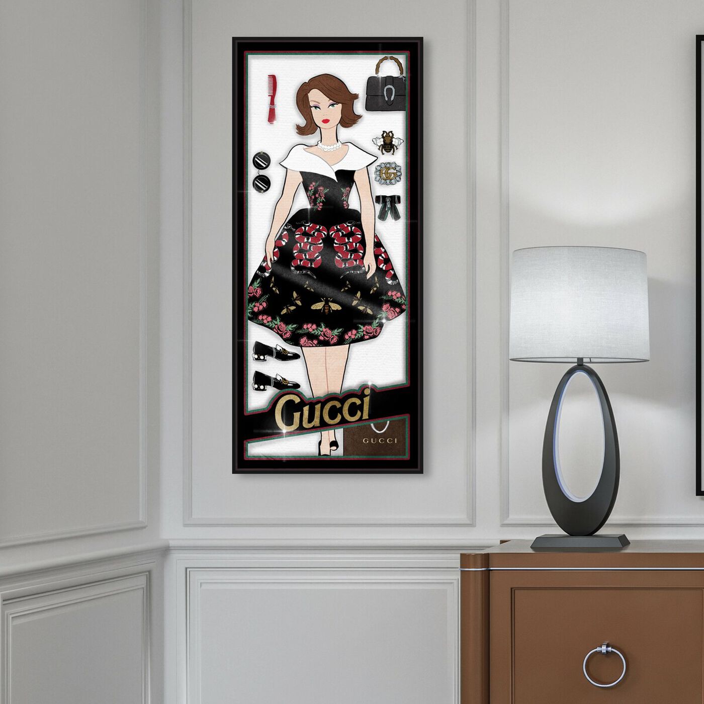 Hanging view of Fashionista Doll featuring fashion and glam and dolls art.