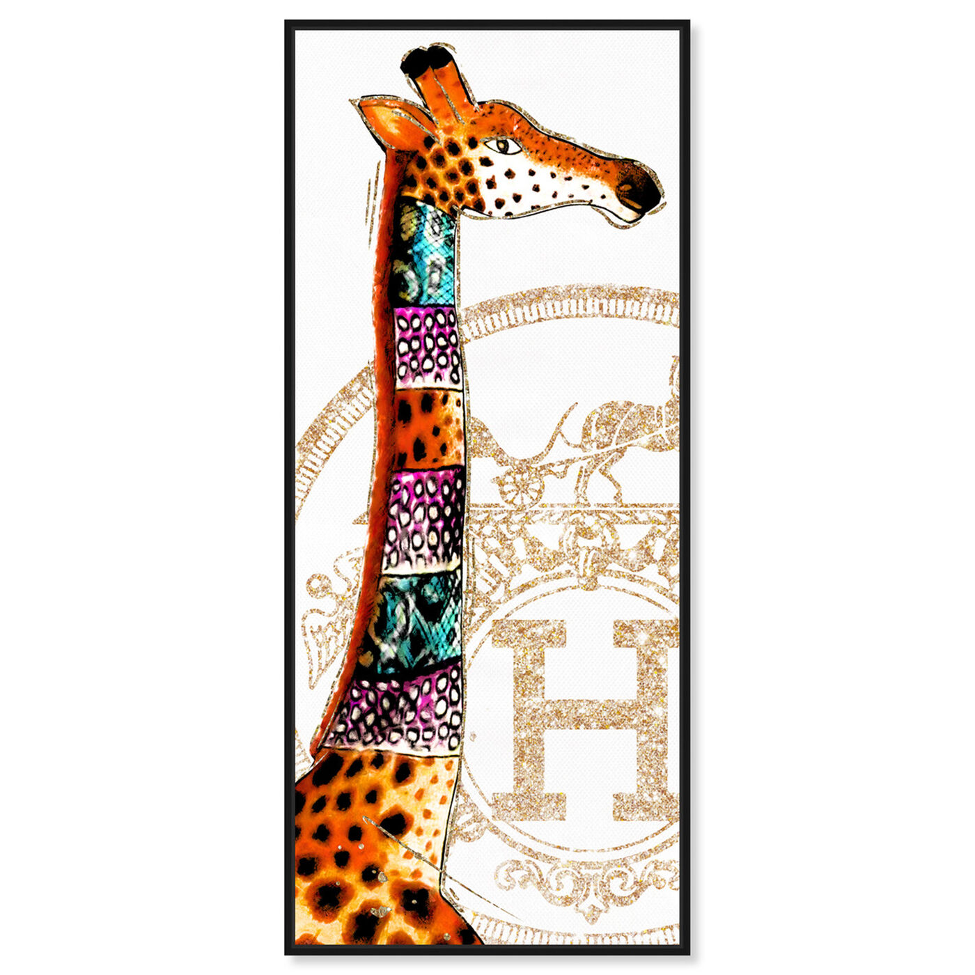 Front view of Giraffe Stand featuring fashion and glam and lifestyle art.