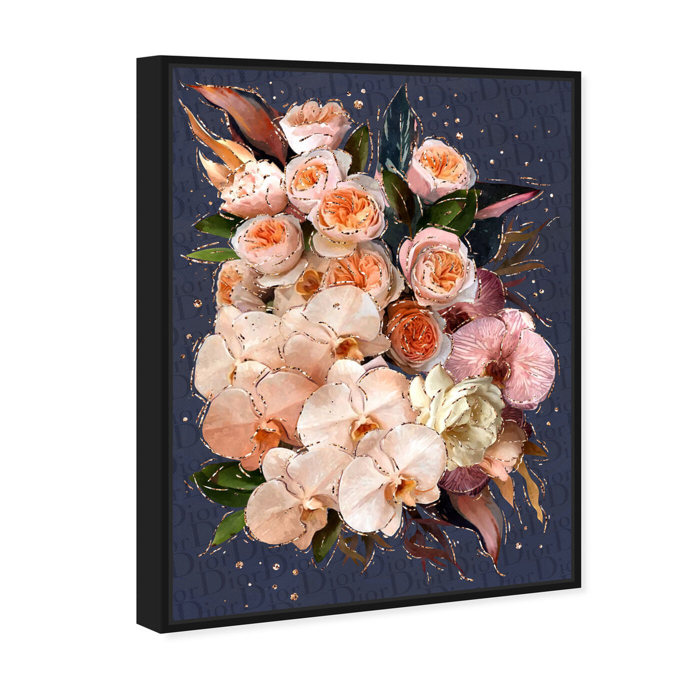 Angled view of Golden Creamy Bouquet featuring floral and botanical and florals art.