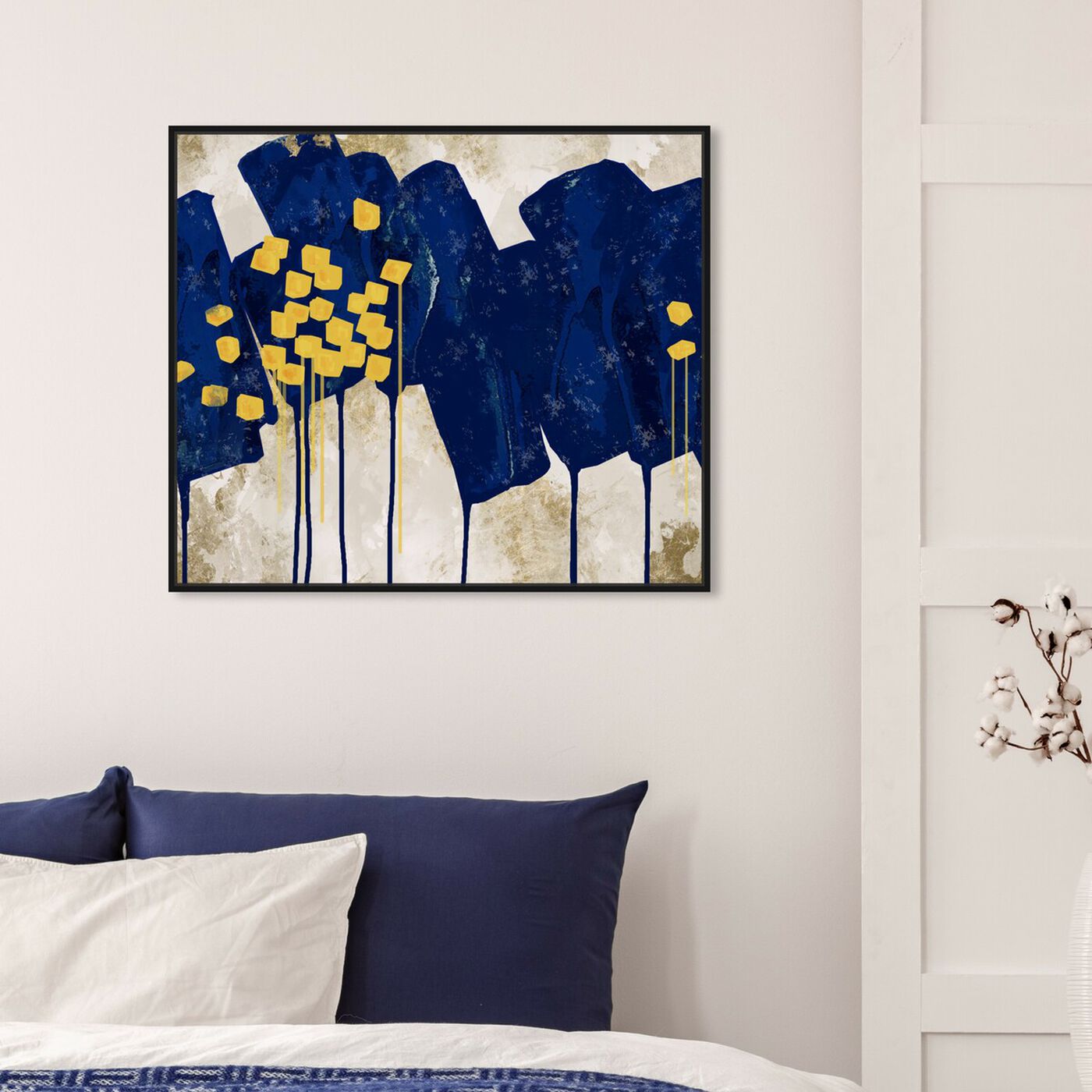 Hanging view of Sapphire Movement I featuring abstract and paint art.