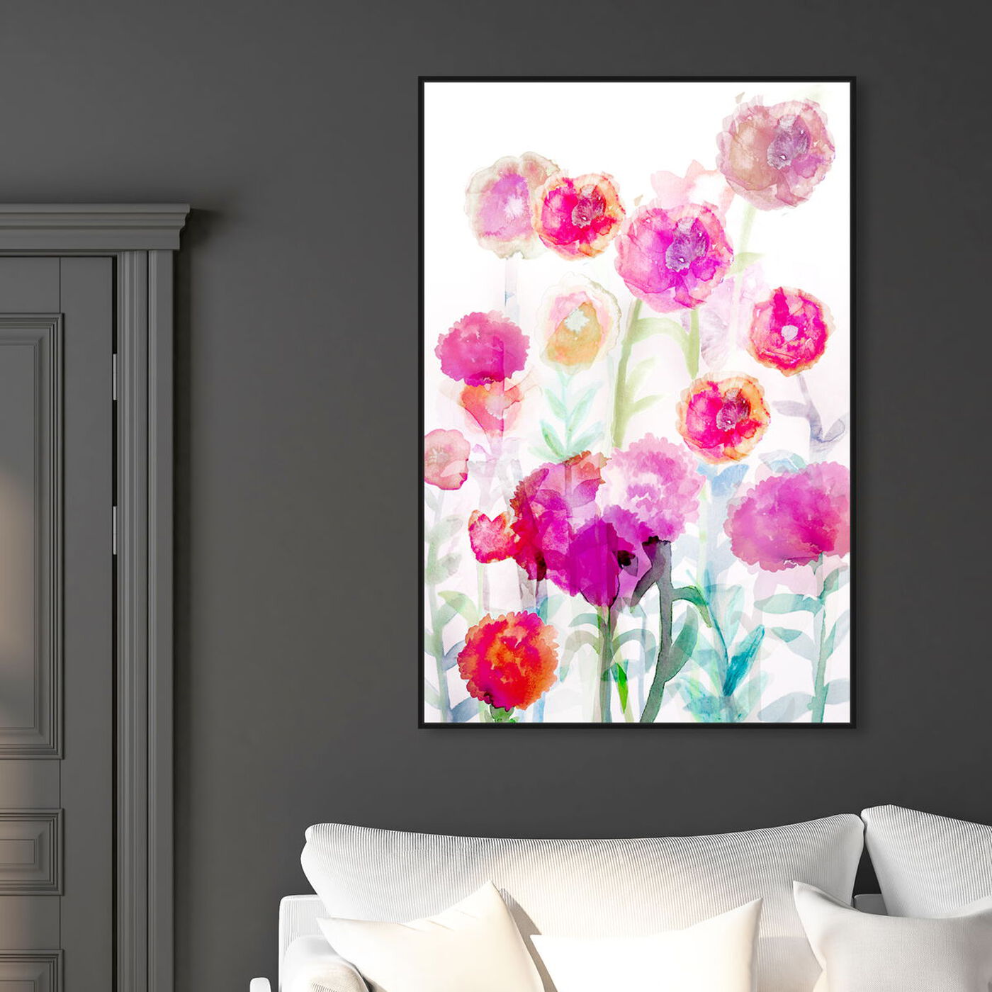 Hanging view of Lolas Garden Bright featuring floral and botanical and gardens art.