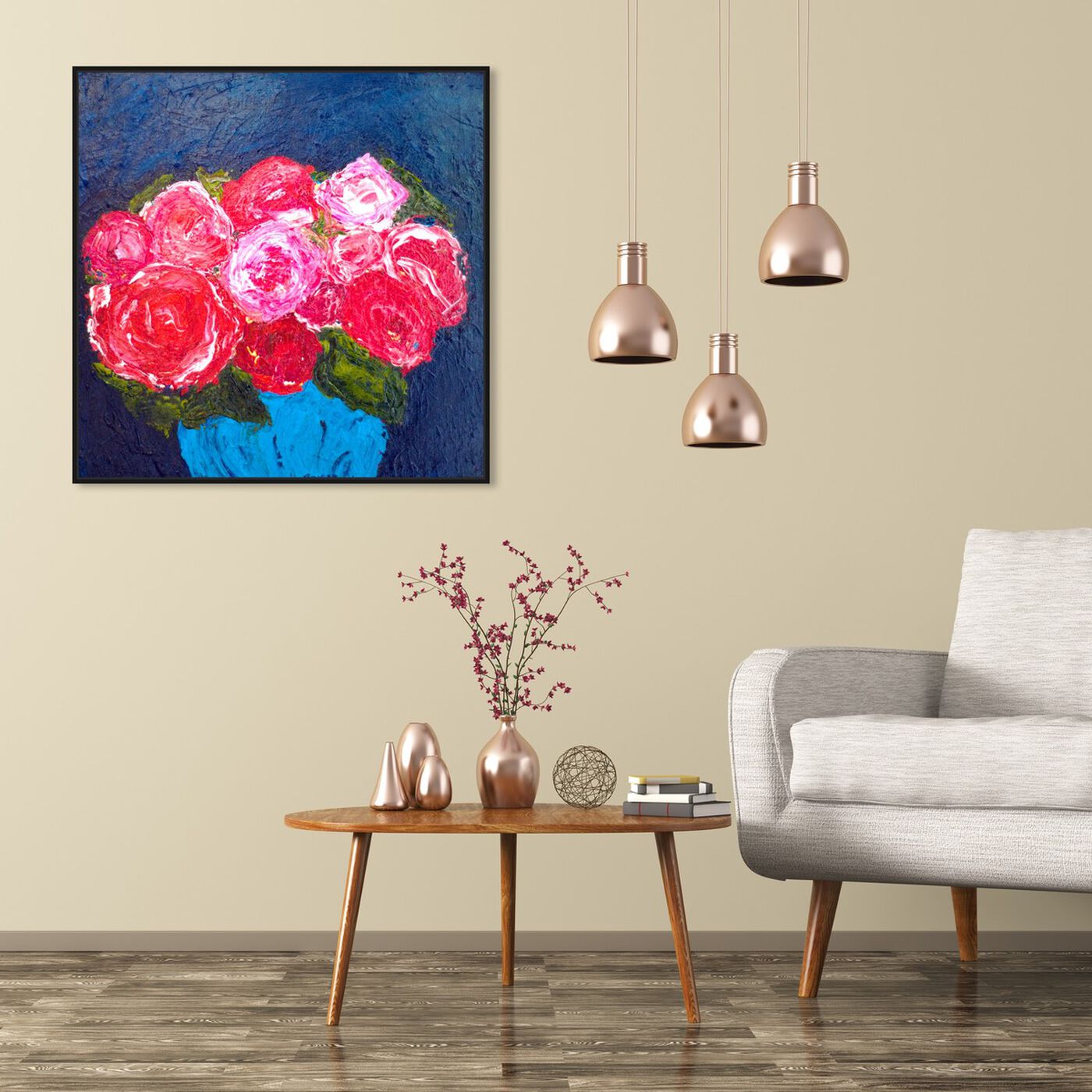 Hanging view of Love Me Tender by Claire Sower featuring floral and botanical and florals art.