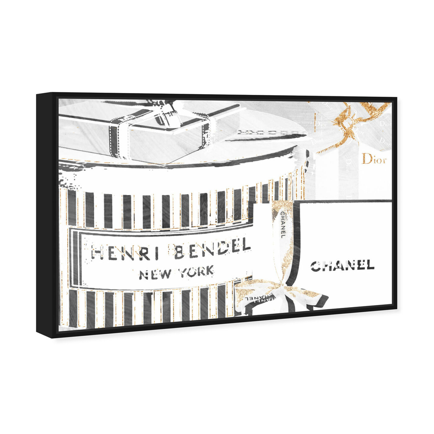 Angled view of Gift Boxes Light and Gold featuring fashion and glam and lifestyle art.
