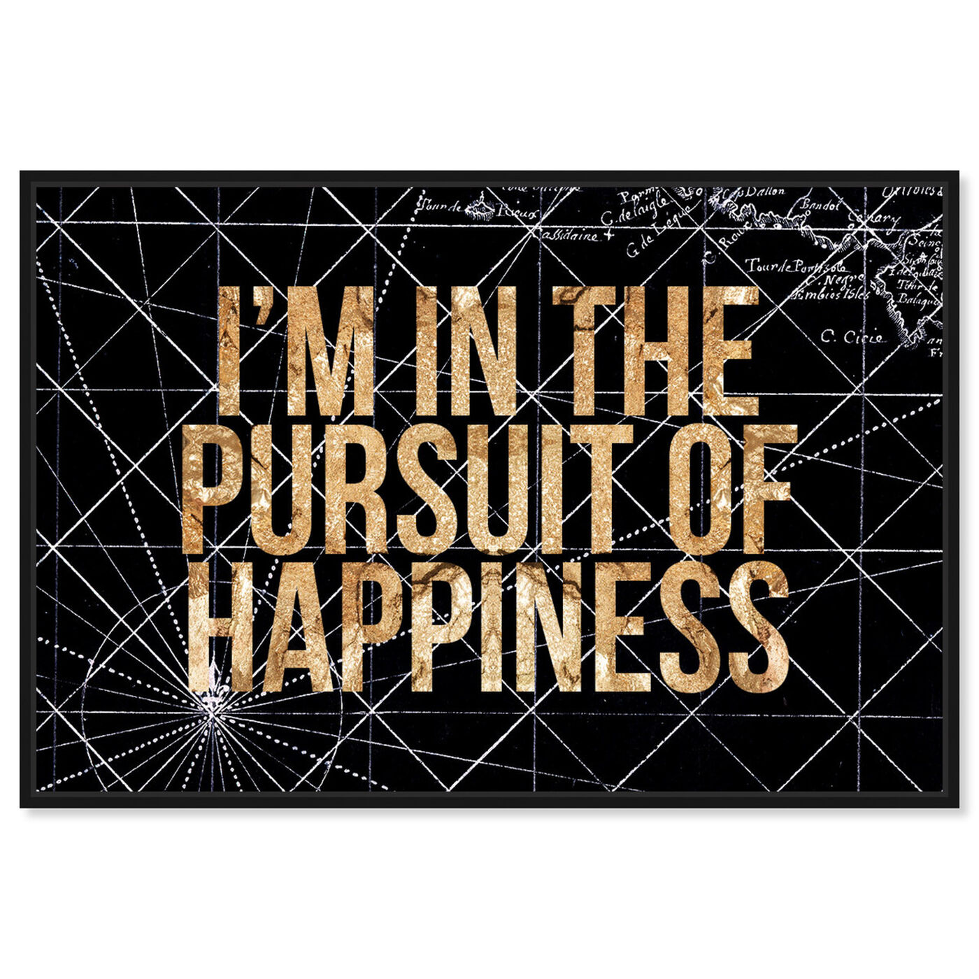Front view of Pursuit of Happiness Night featuring typography and quotes and inspirational quotes and sayings art.