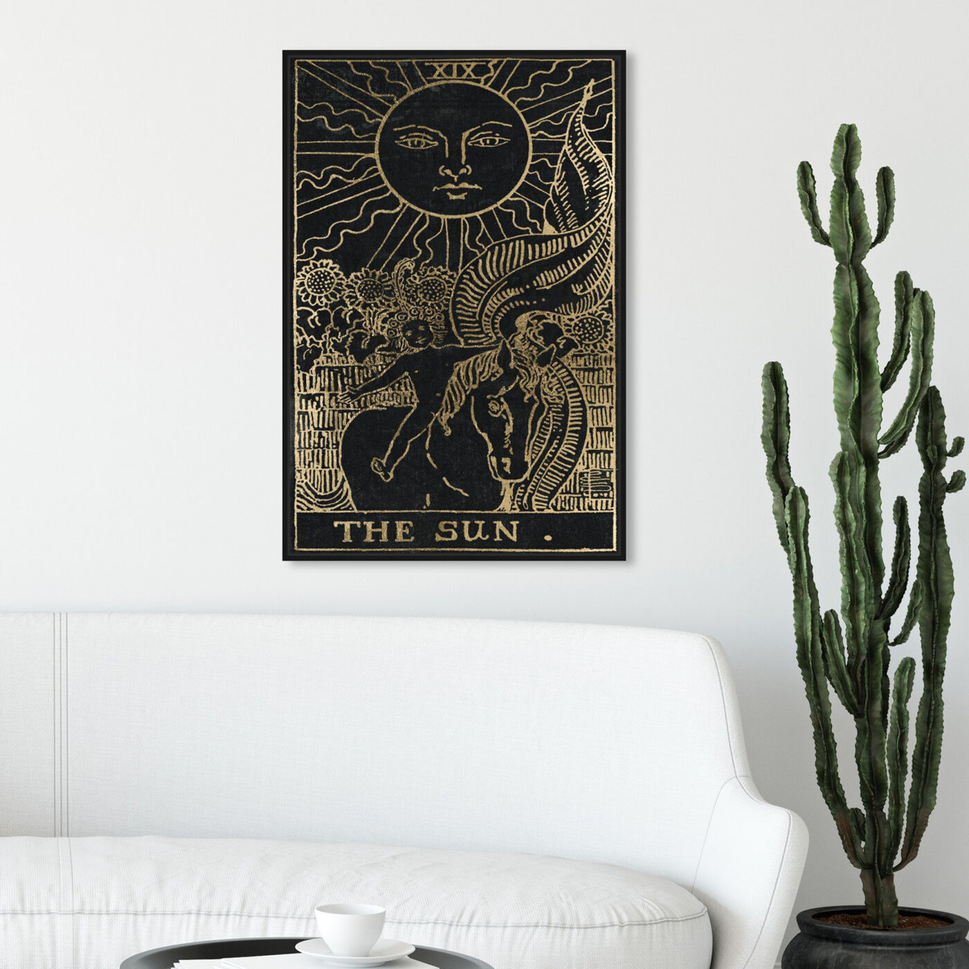 Hanging view of The Sun Tarot featuring spiritual and religious and astrology art.