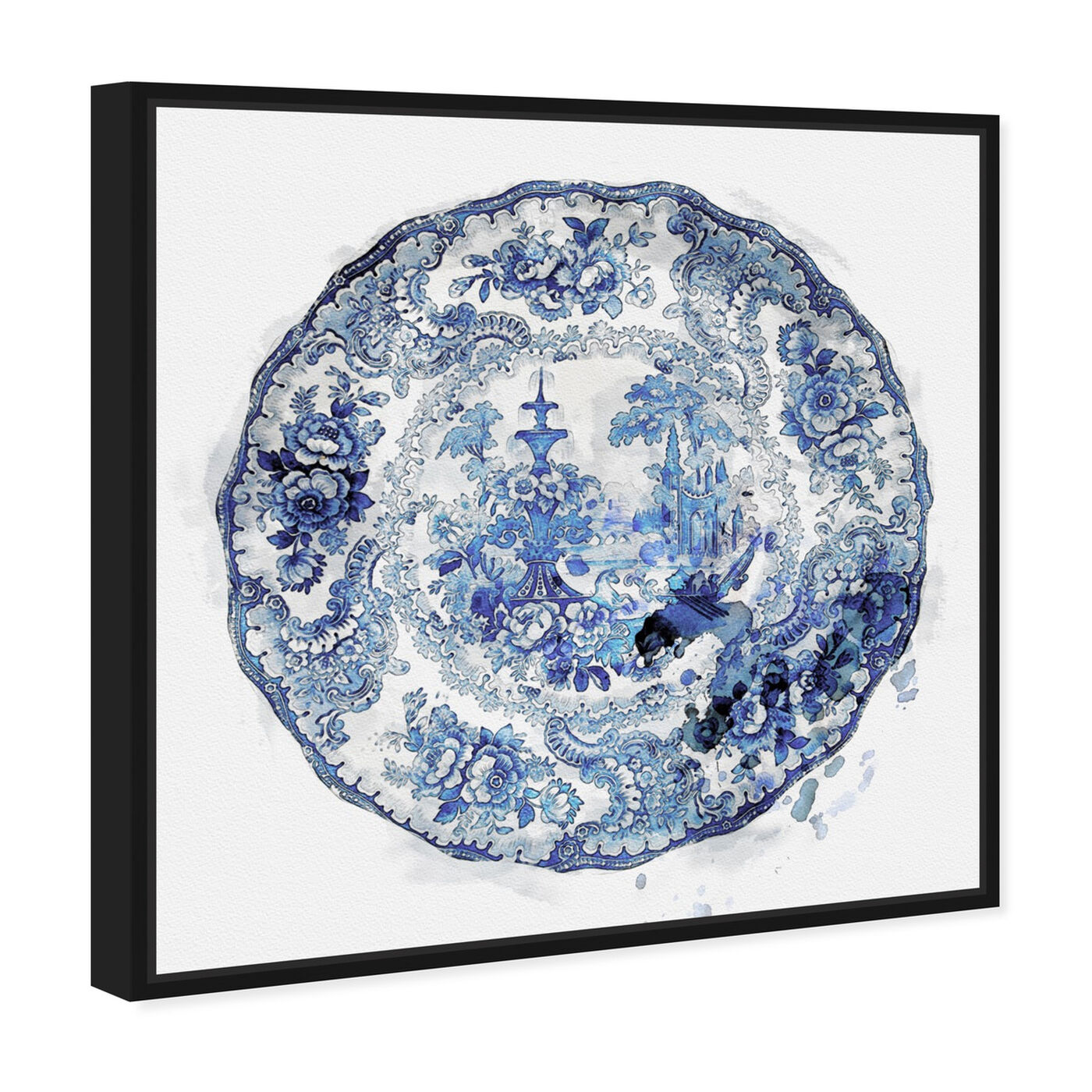 Angled view of Vintage Plate featuring classic and figurative and french décor art.