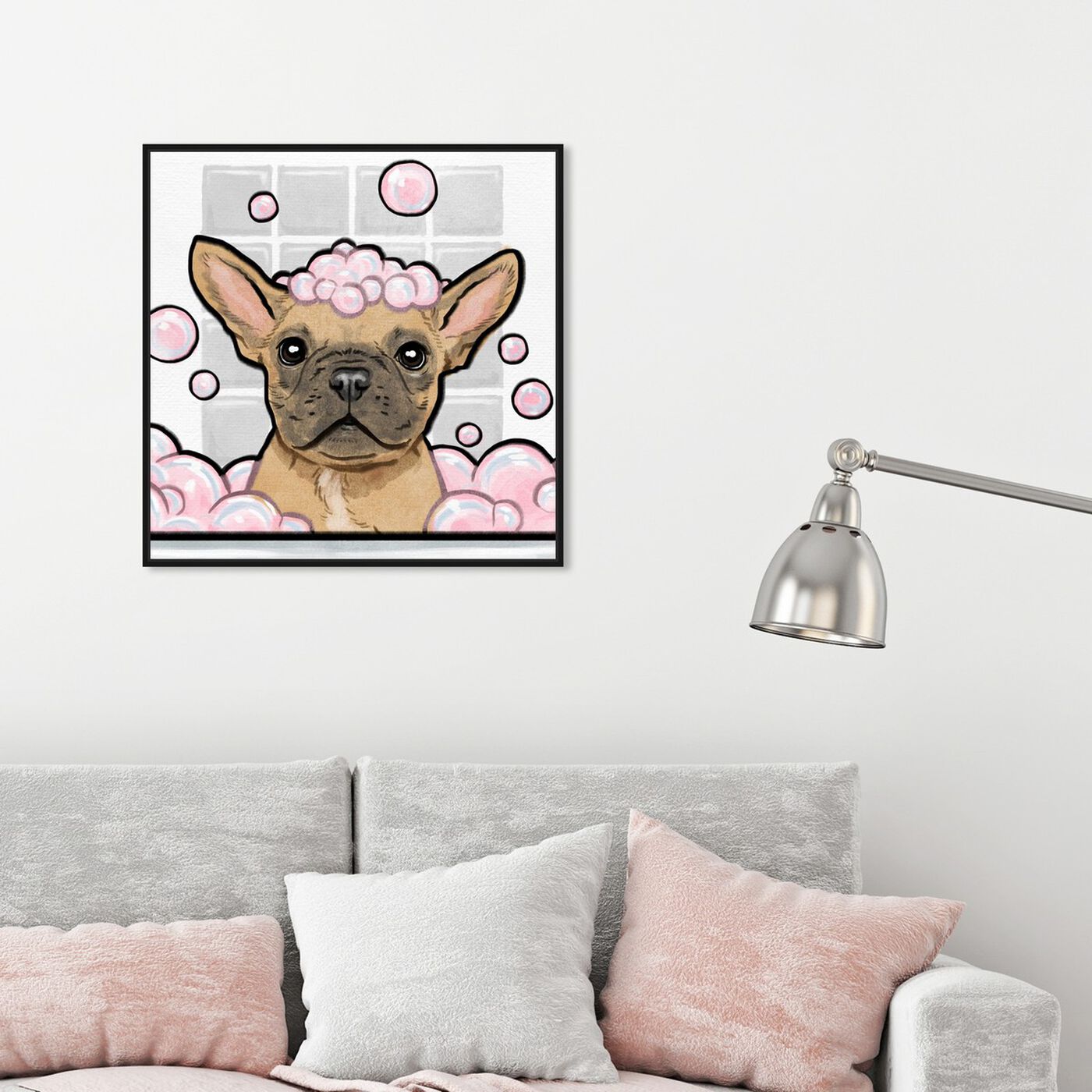 Hanging view of Bubbly Personality Square featuring bath and laundry and shower art.