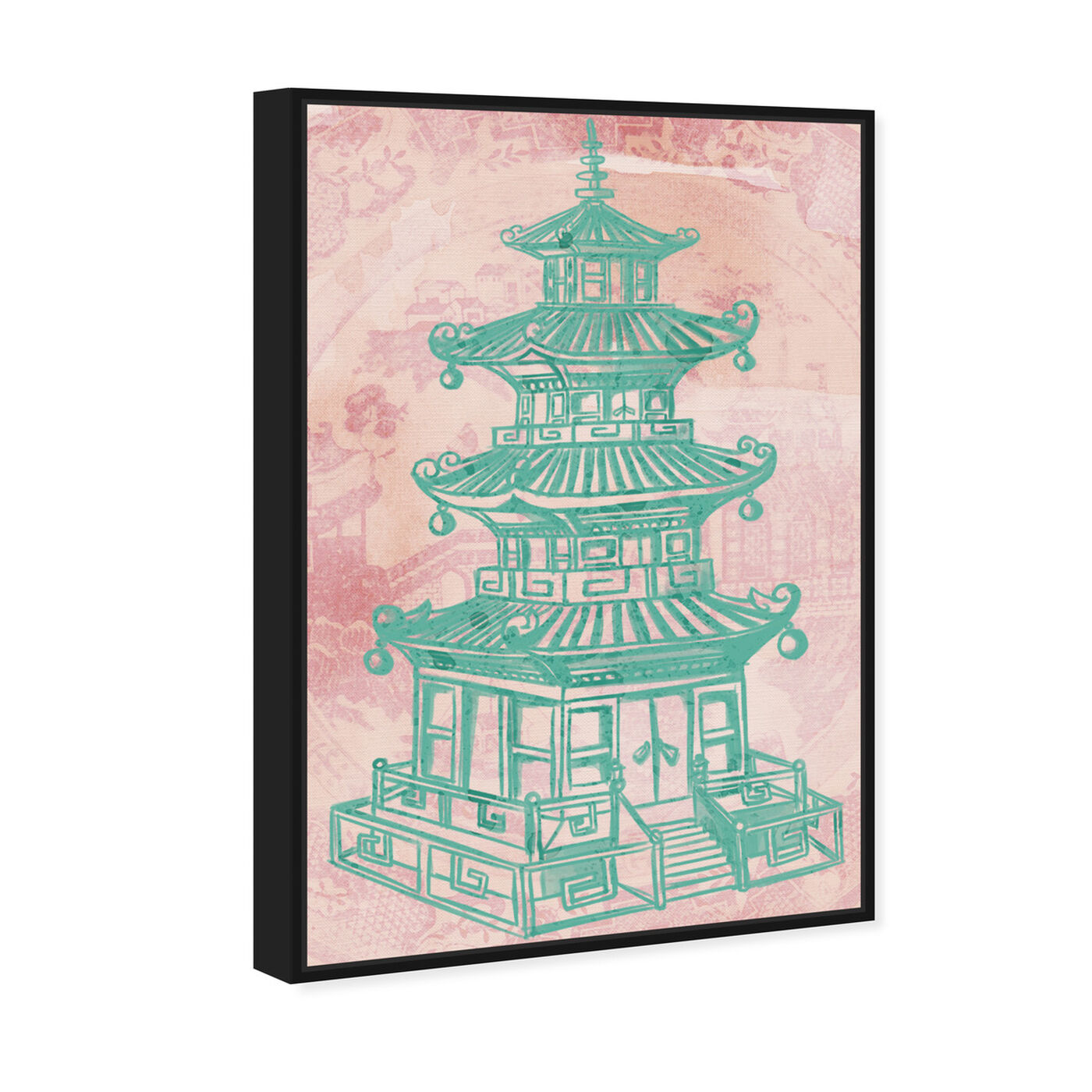 Angled view of Pagoda Rose featuring world and countries and asian cultures art.