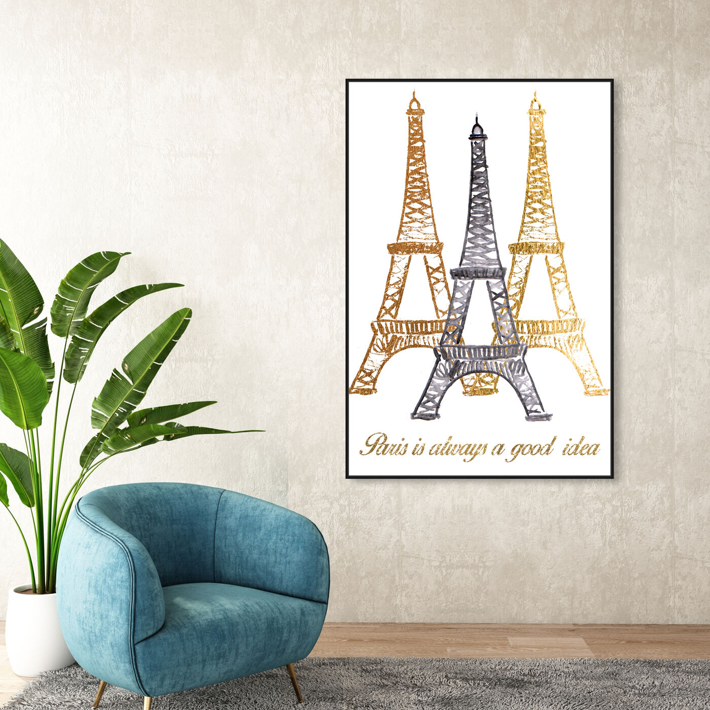 Hanging view of Always Paris Tall featuring cities and skylines and european cities art.