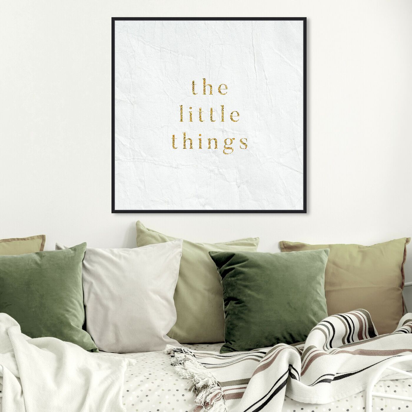 Hanging view of The Little Things featuring typography and quotes and motivational quotes and sayings art.