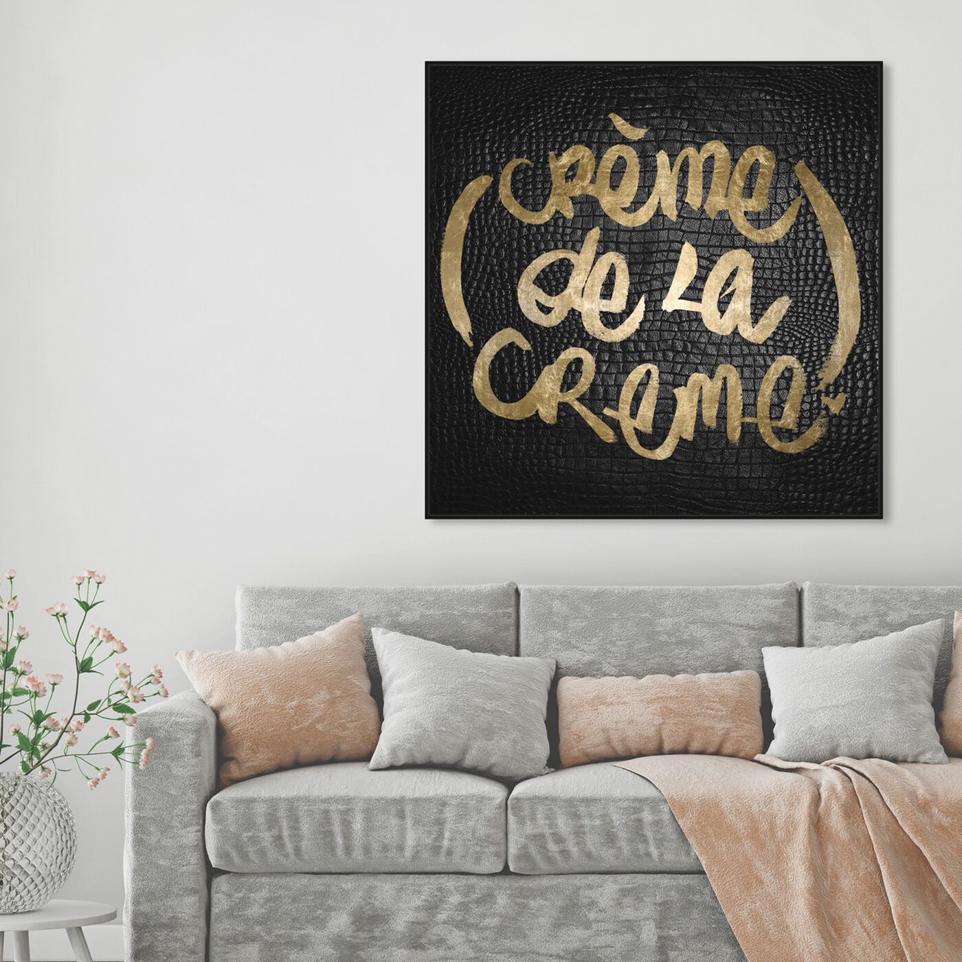 Hanging view of Crème de la Crème featuring typography and quotes and quotes and sayings art.