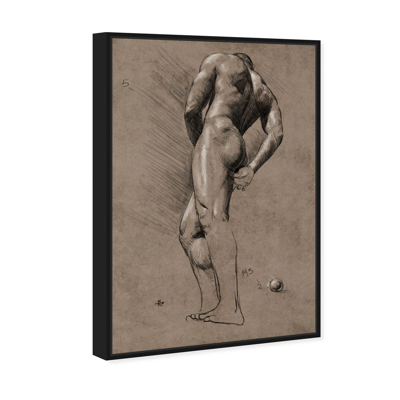 Angled view of Male Figure Study featuring people and portraits and nudes art.