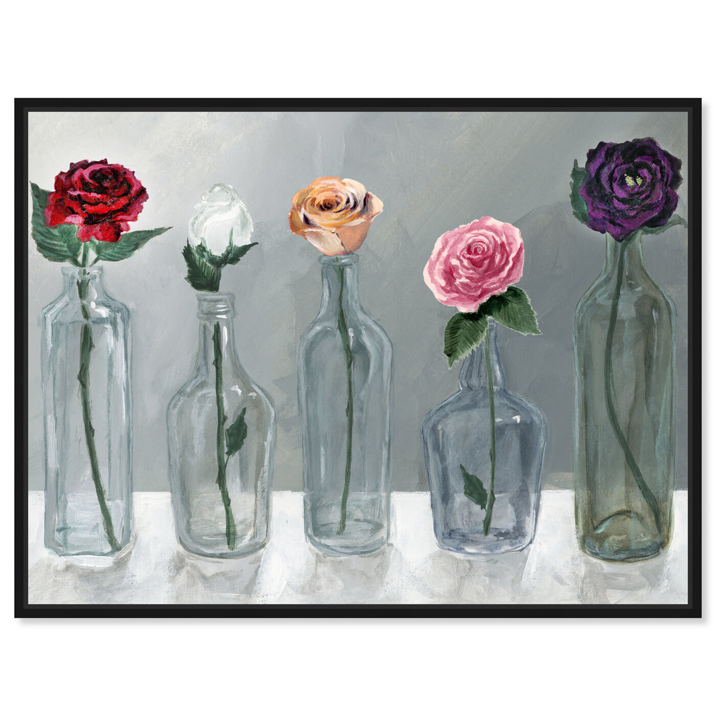 Front view of Bottled Flowers featuring floral and botanical and florals art.