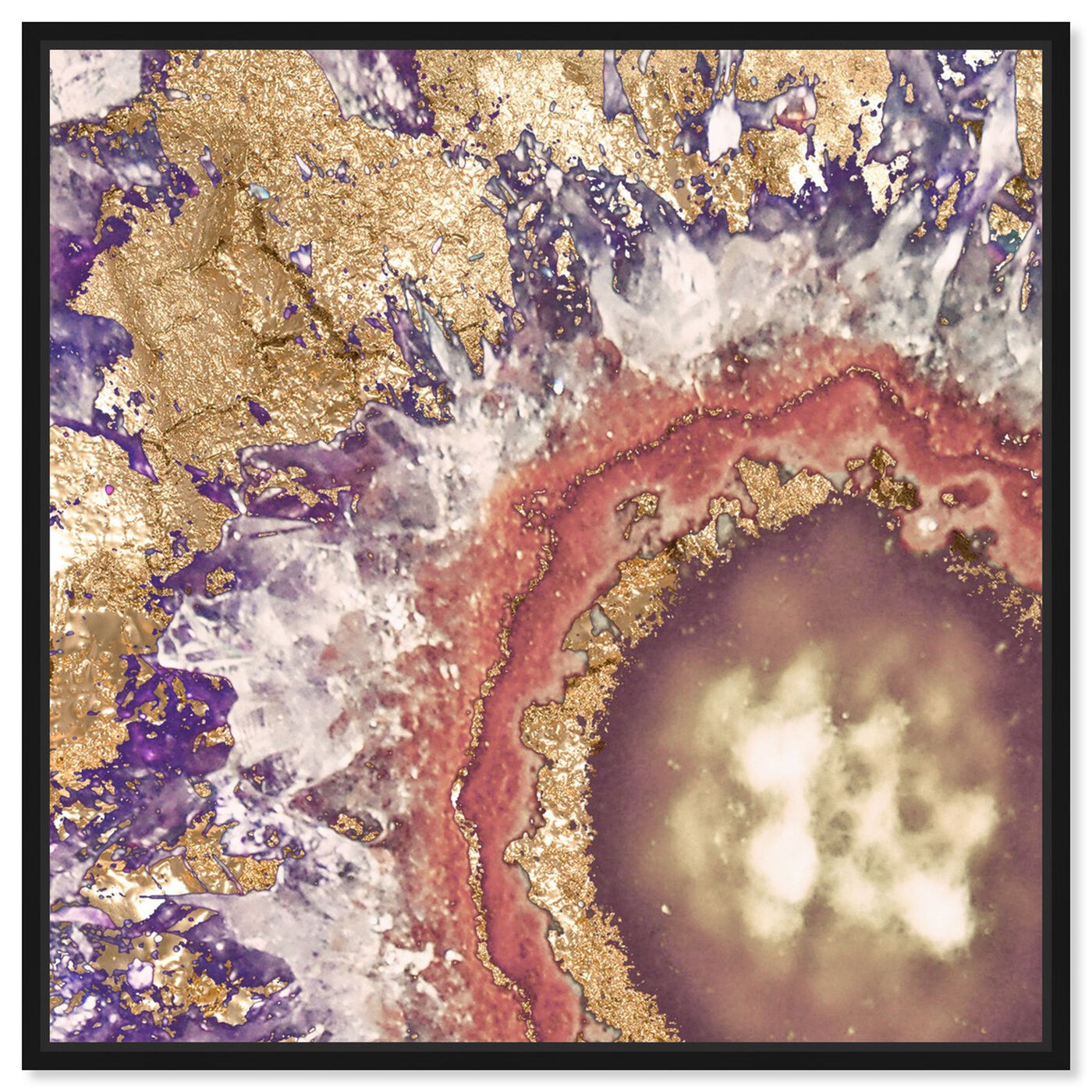 Front view of Organic Gold featuring abstract and crystals art.