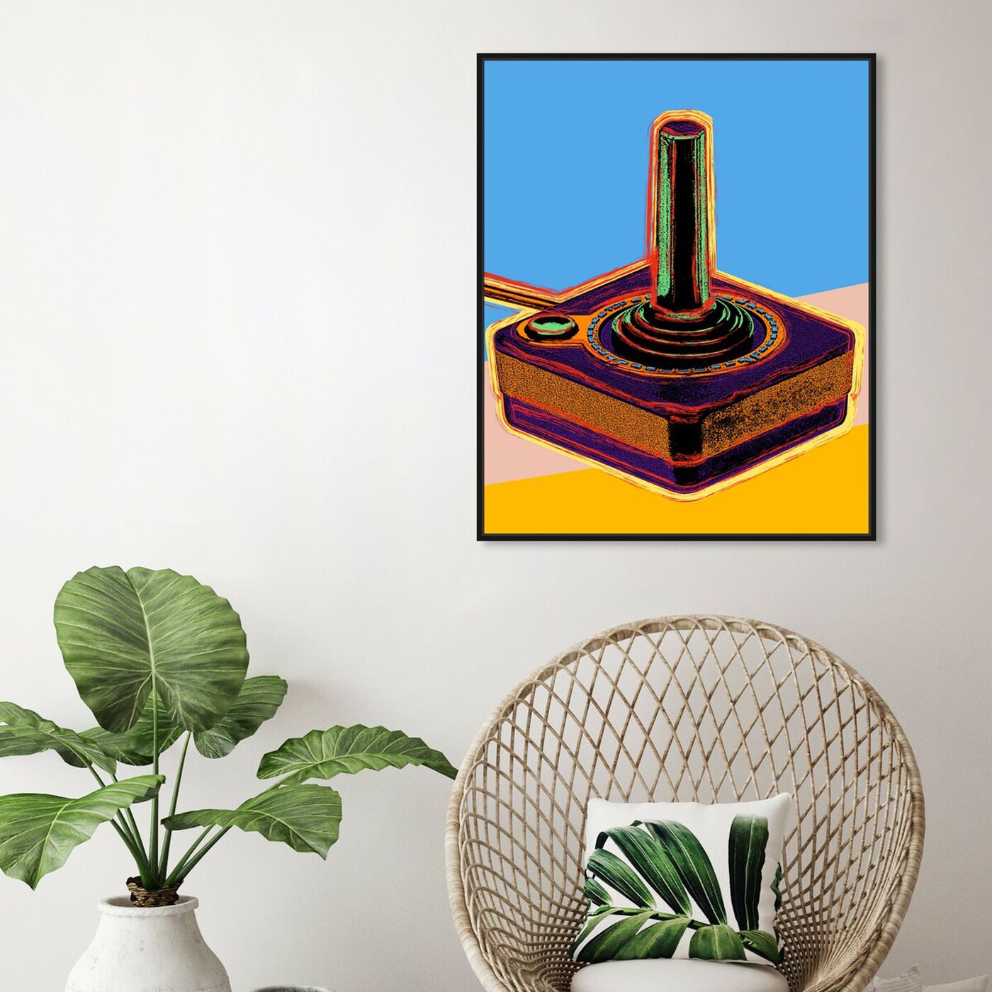 Hanging view of Warhol style Joystick featuring entertainment and hobbies and video games art.