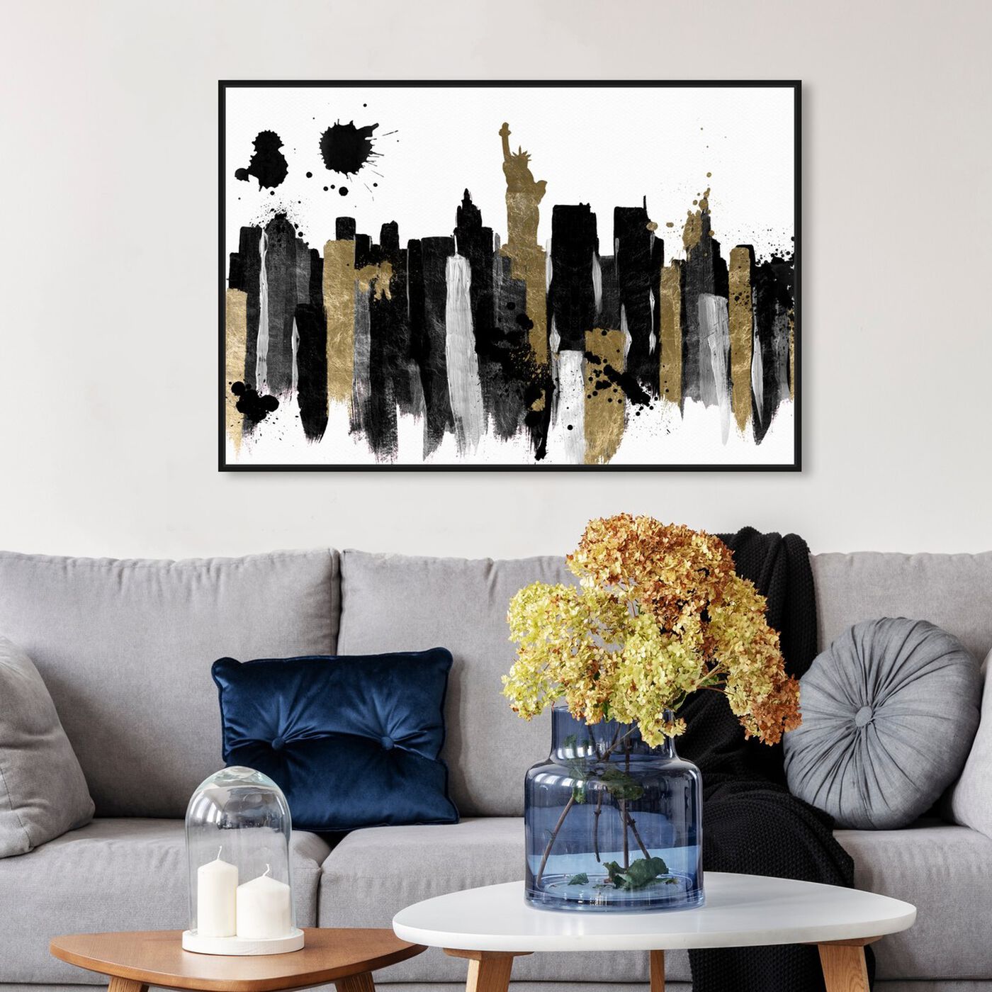 Hanging view of Glamorous New York featuring abstract and shapes art.