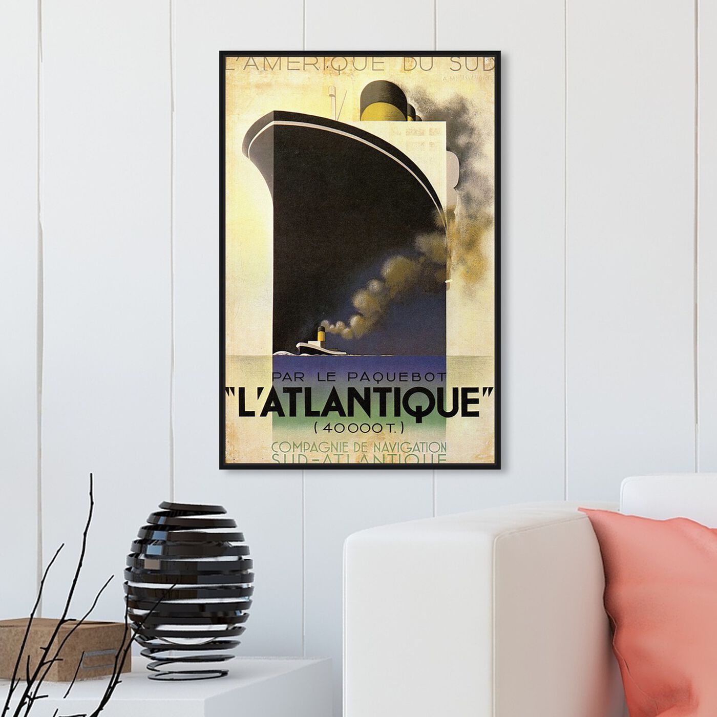 Hanging view of Atlantique featuring advertising and posters art.