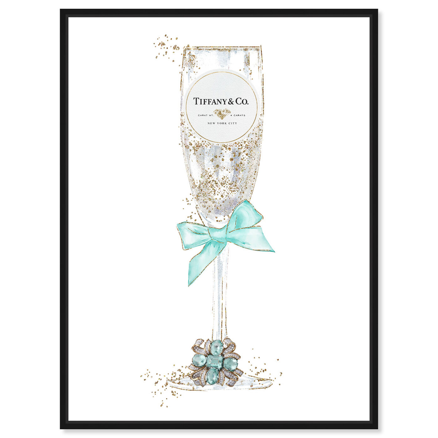 Front view of Delicate Royal Bubbly Champagne featuring fashion and glam and jewelry art.