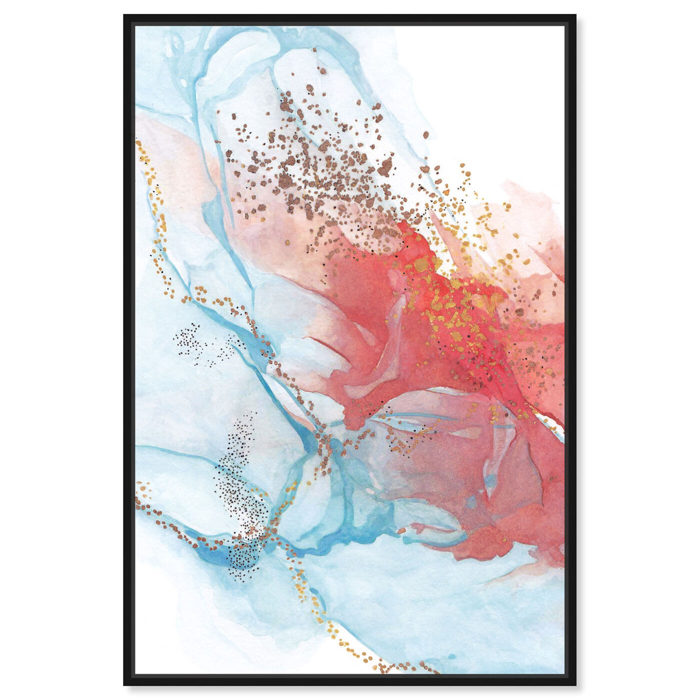 Front view of Golden Dots I featuring abstract and watercolor art.