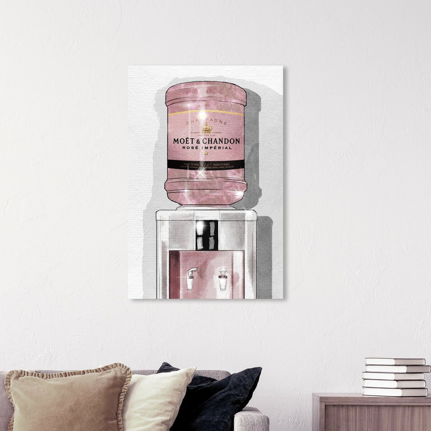 Hanging view of Rose Champagne Watercooler featuring fashion and glam and lifestyle art.