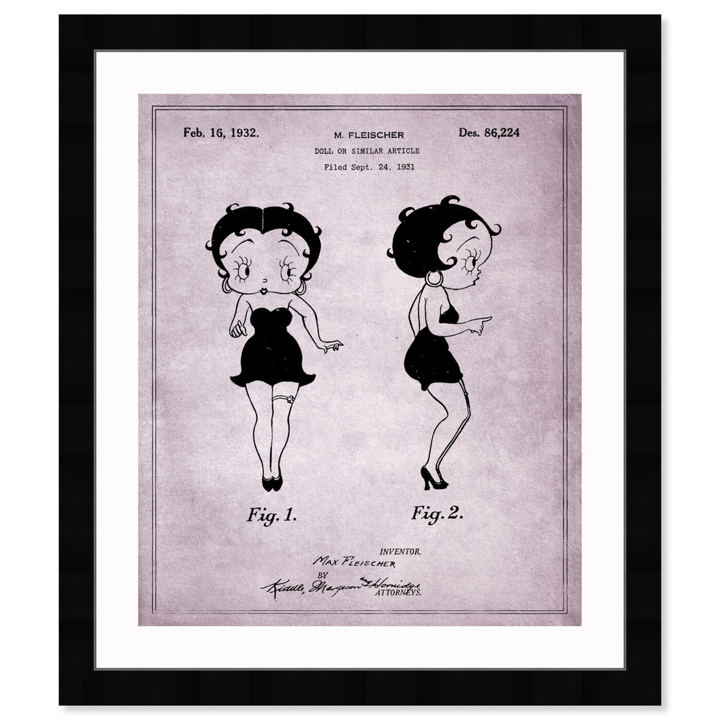 Front view of Betty Boop, 1932 featuring movies and tv and animation movies art.