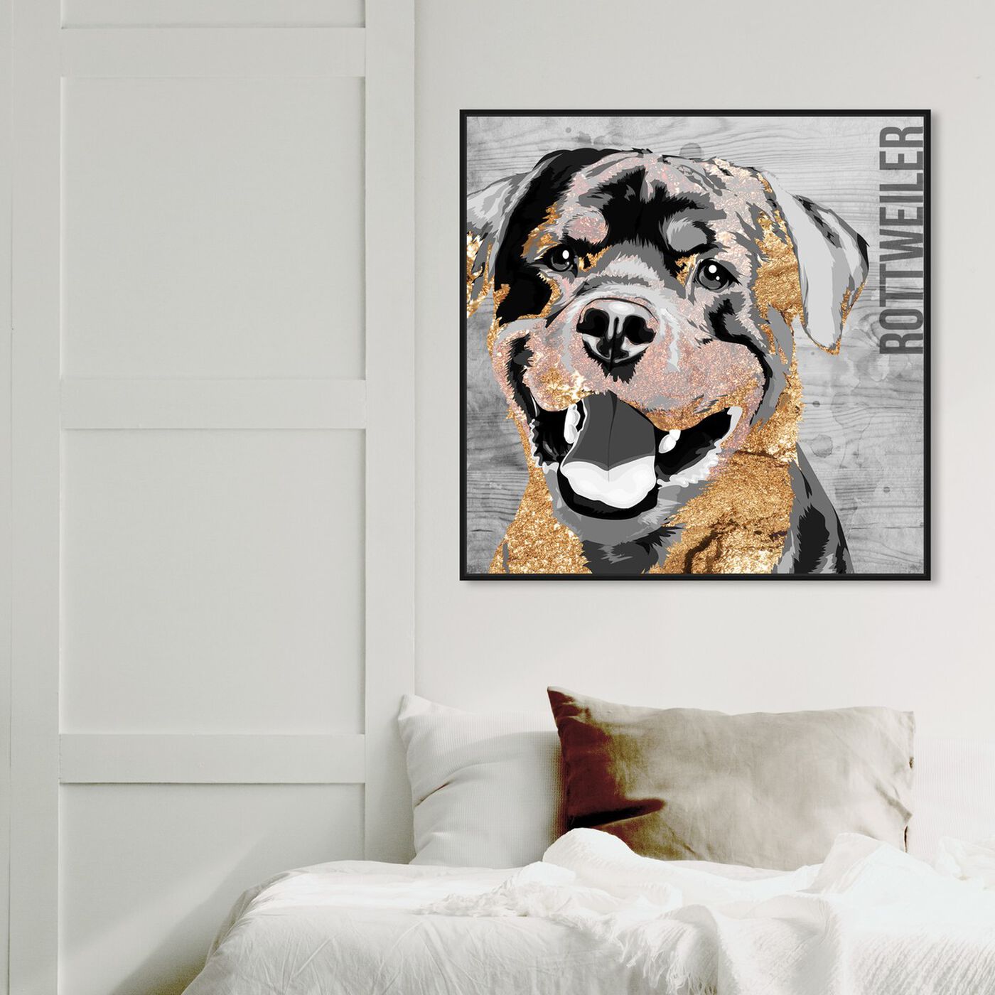 Hanging view of Love My Rottweiler featuring animals and dogs and puppies art.
