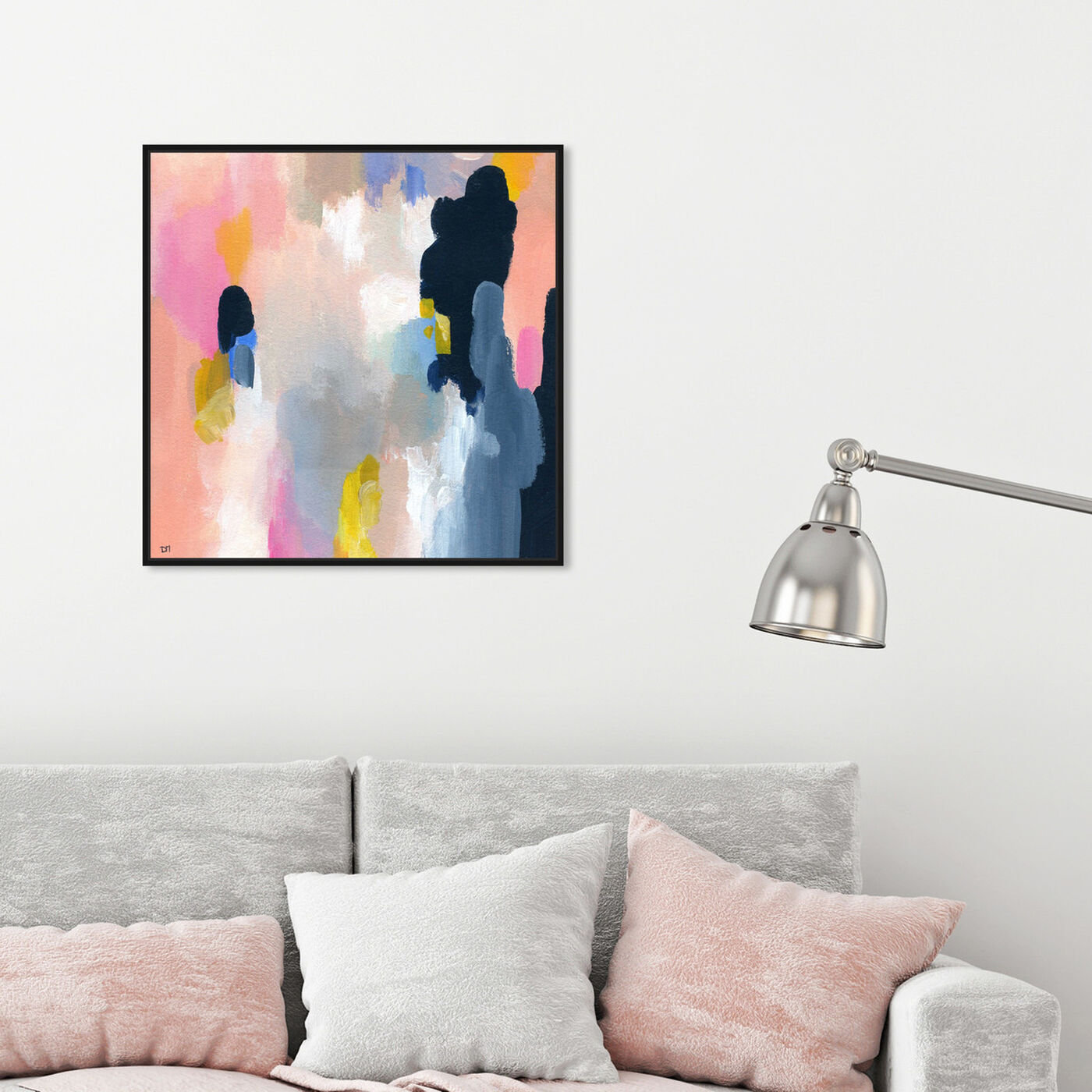 Hanging view of Happy Thoughts featuring abstract and paint art.