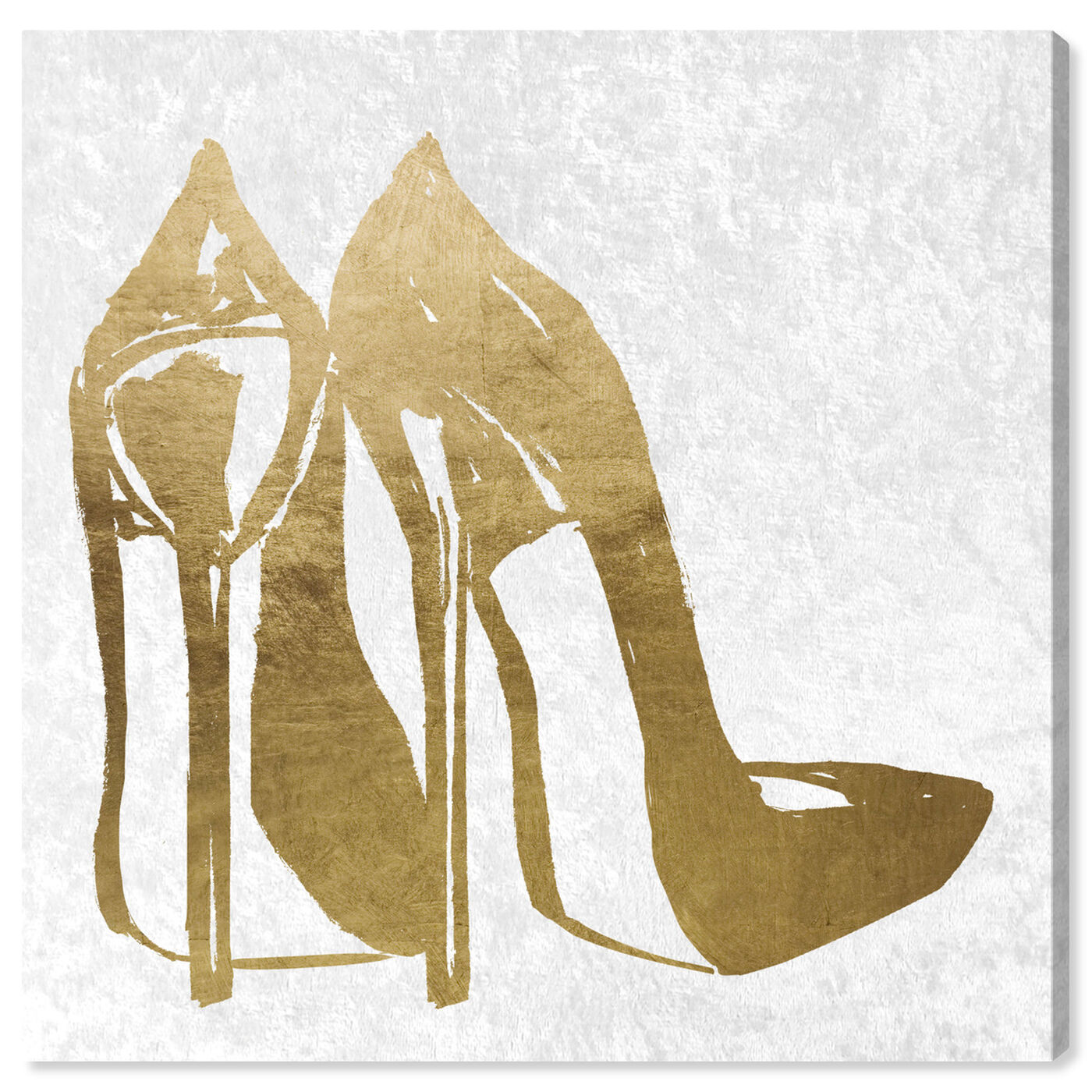 Front view of Gold and Velvet Heels featuring fashion and glam and shoes art.