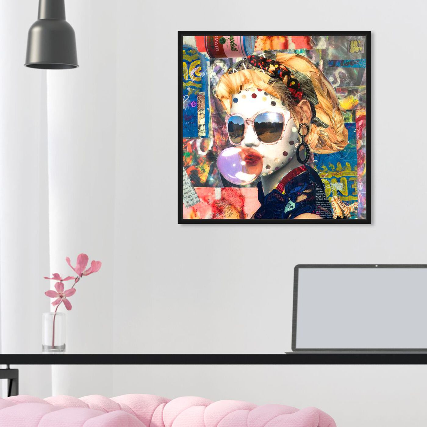 Hanging view of Katy Hirschfeld - Bubblegum featuring fashion and glam and portraits art.