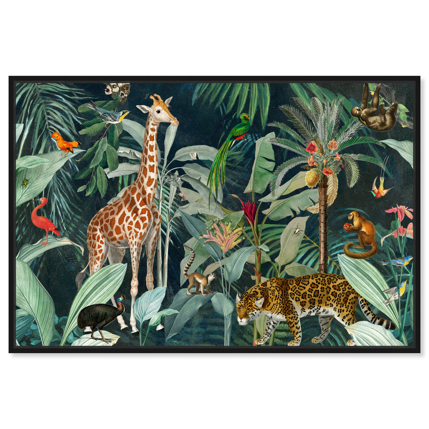 Front view of Jungle Reves featuring animals and zoo and wild animals art.